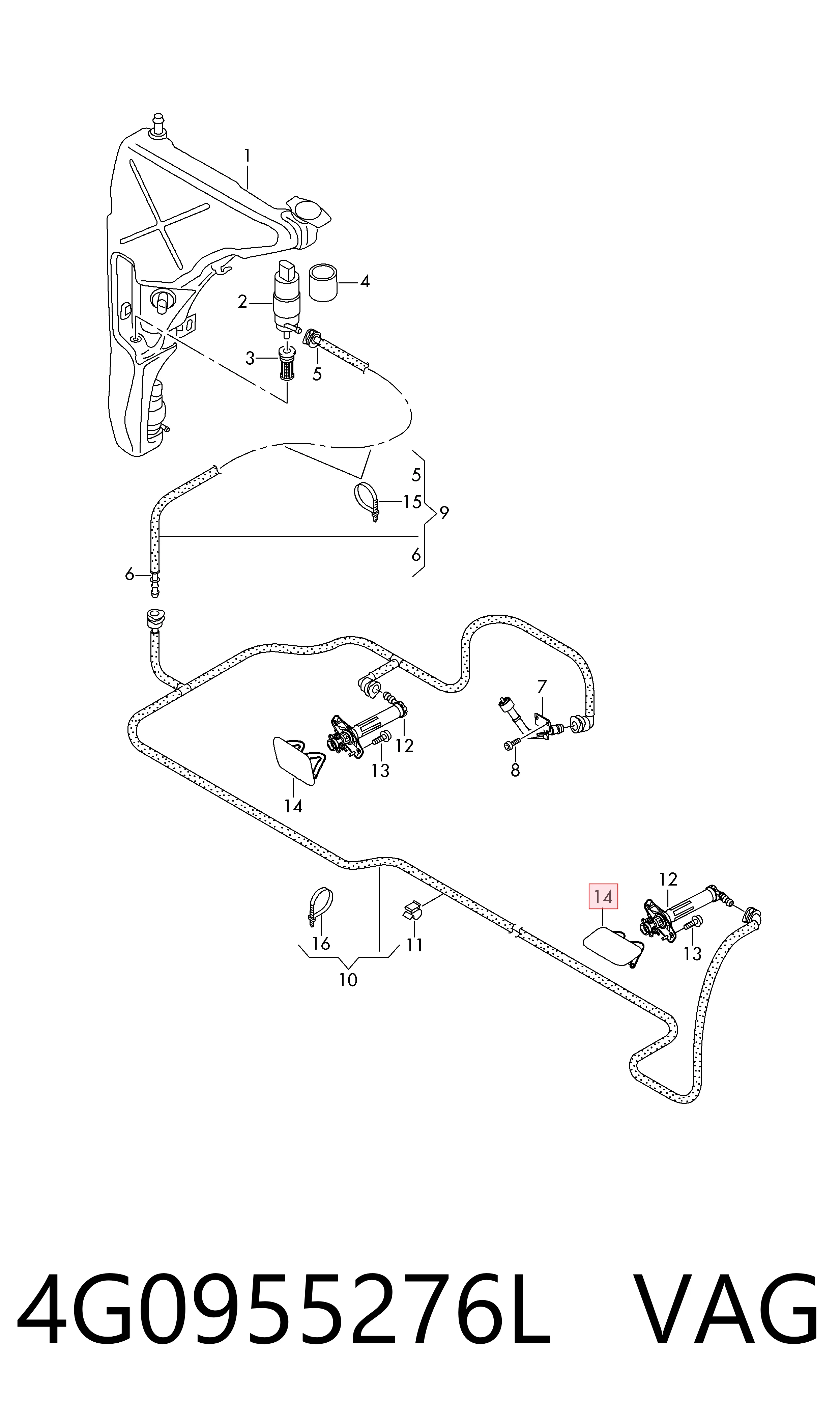 4G0955276L VAG Накладка форсунки омивача фари передньої