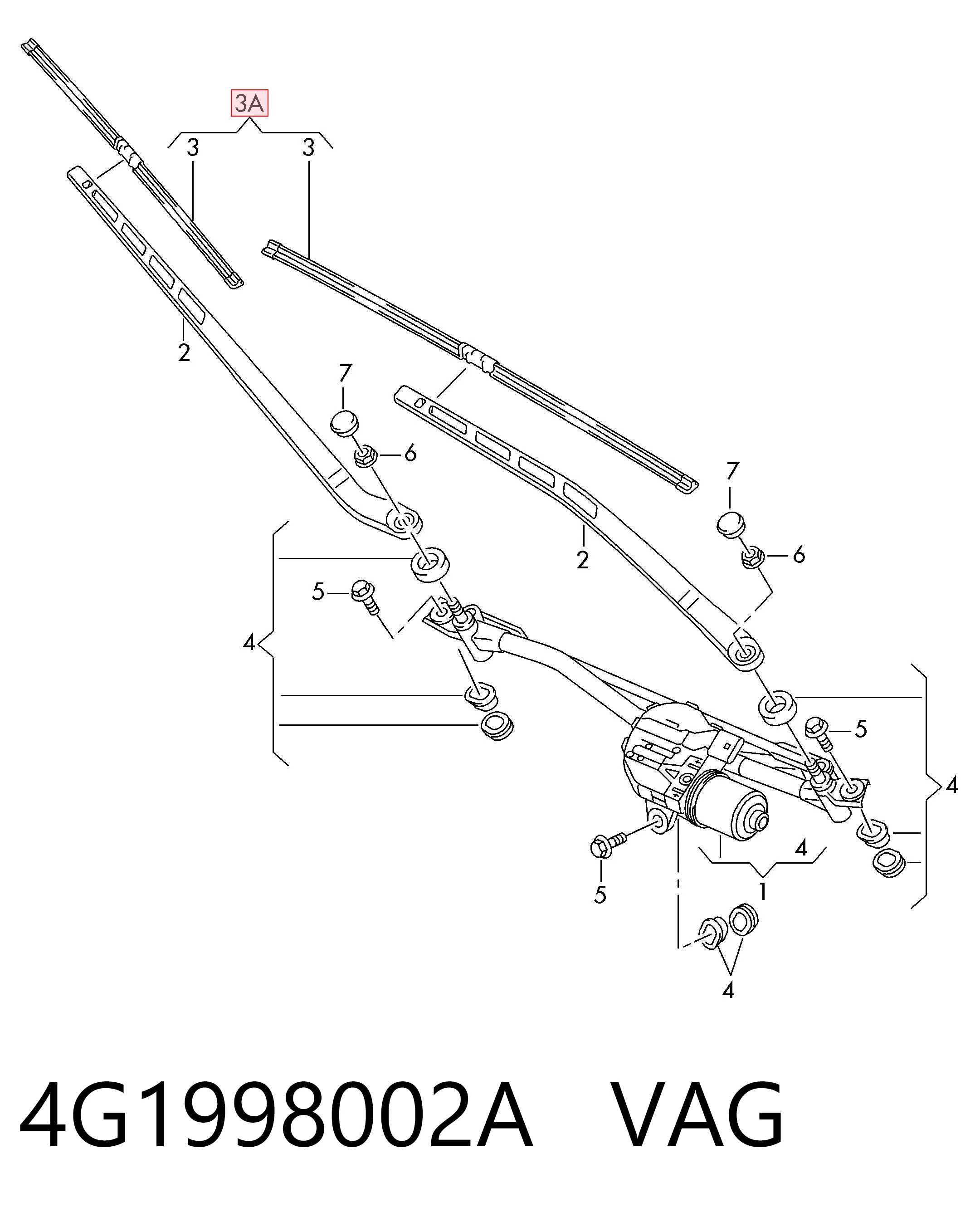 4G1998002A VAG Склоочисники лобового скла