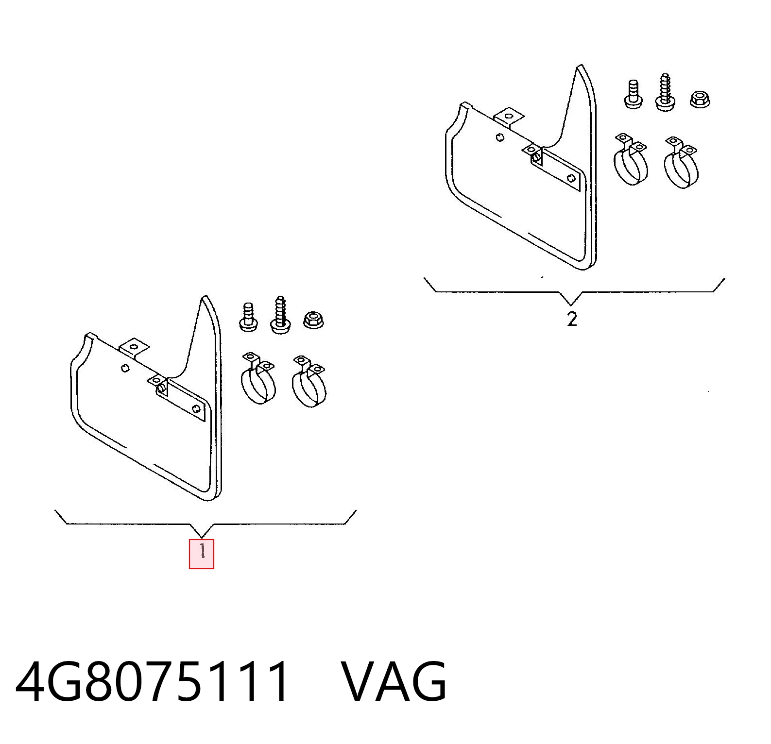 4G8075111 VAG Комплект передніх бризковиків