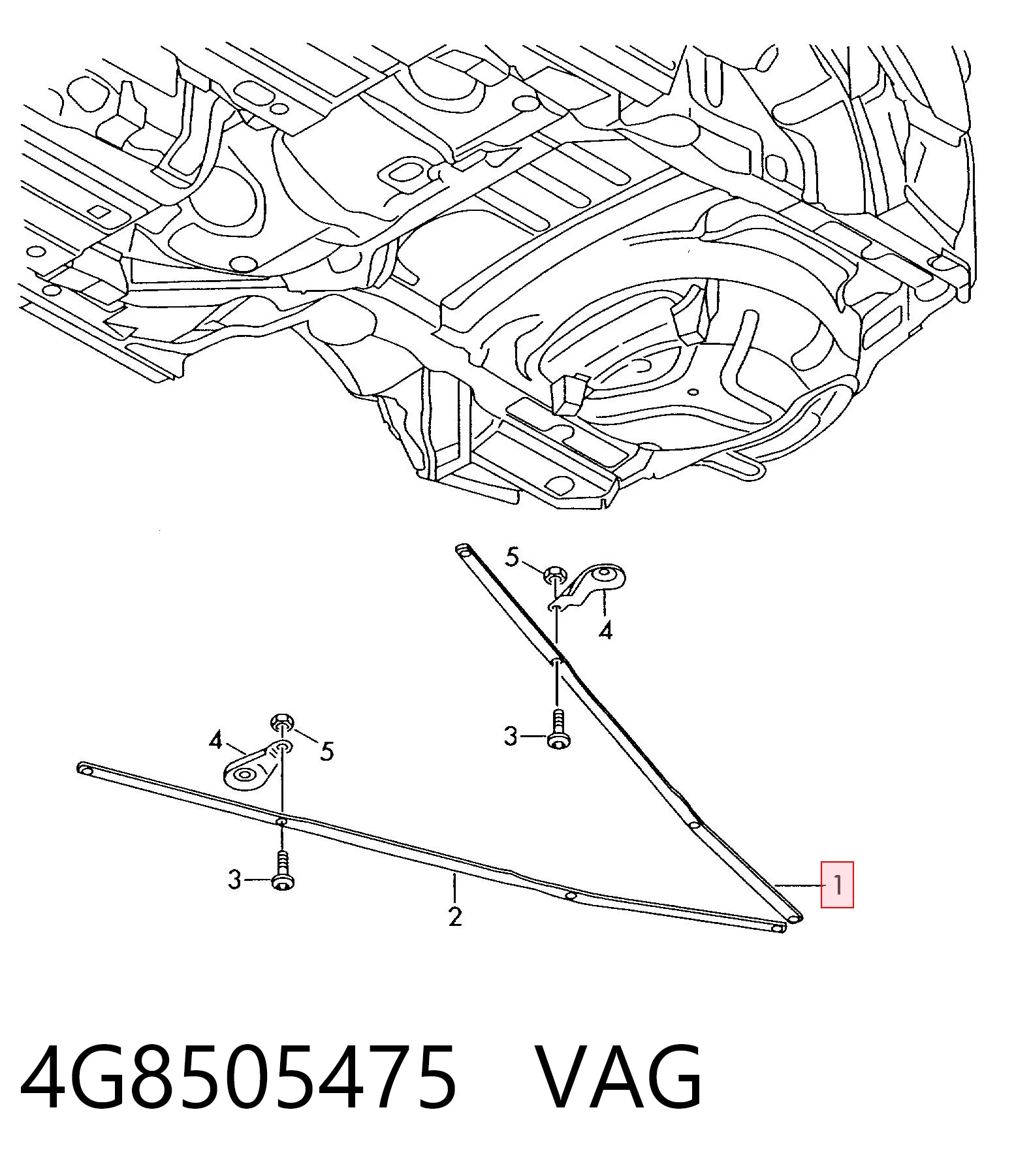 4G8505475 VAG Розпірка задньої балки (підрамника)