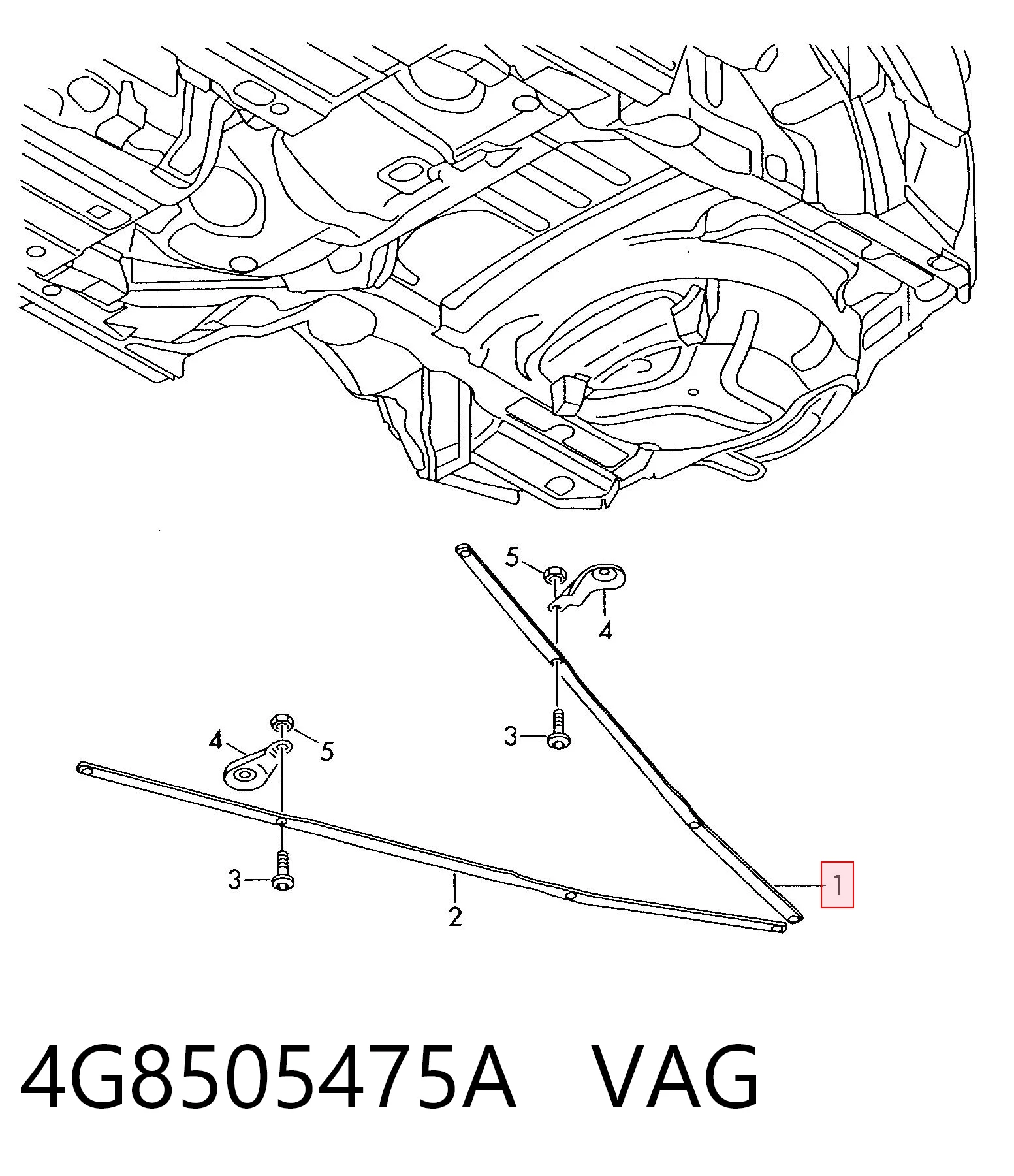 Купити 4G8505475A VAG Розпірка задньої балки (підрамника)