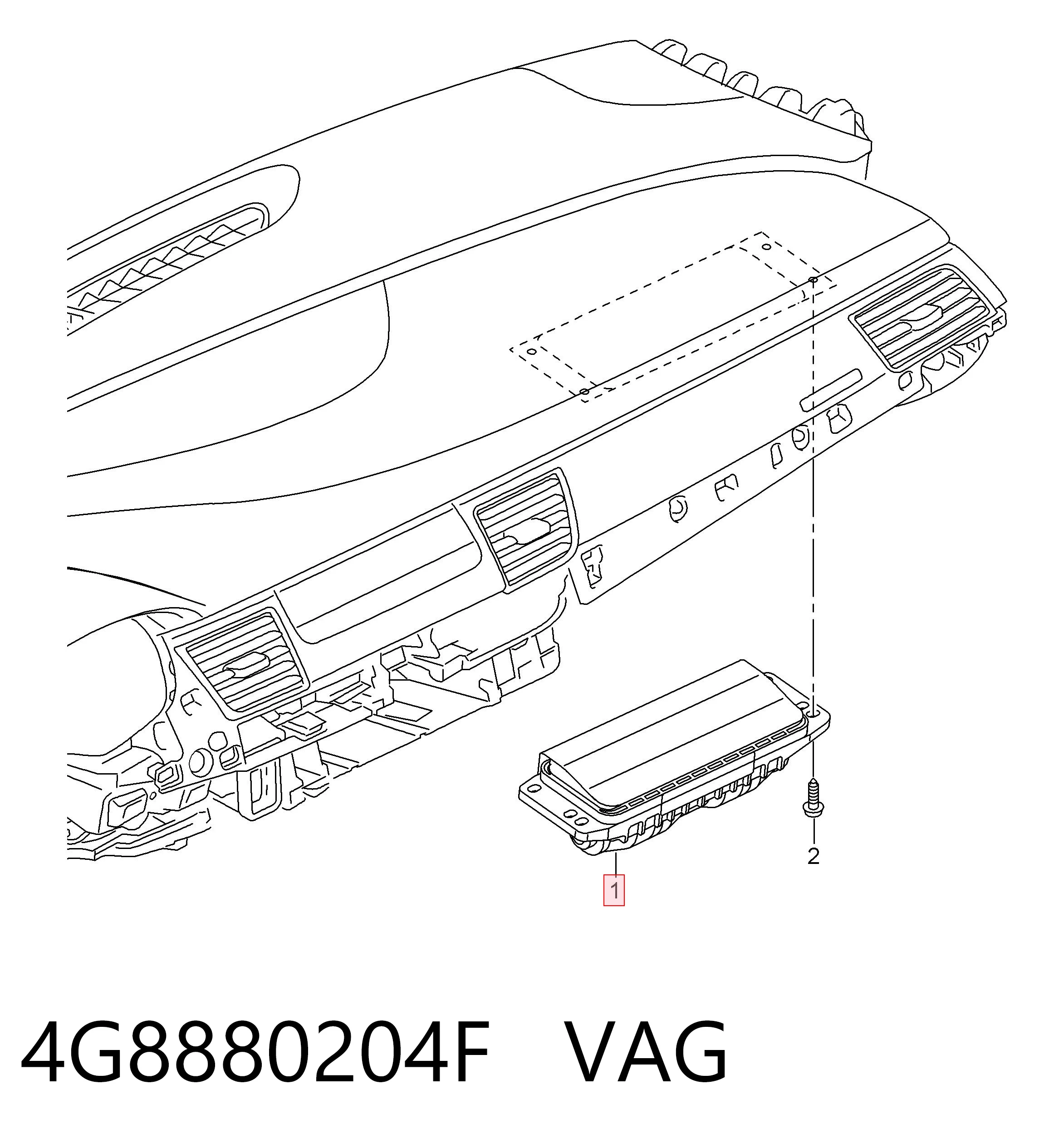 4G8880204F VAG Подушка безпеки, пасажирська, AIRBAG