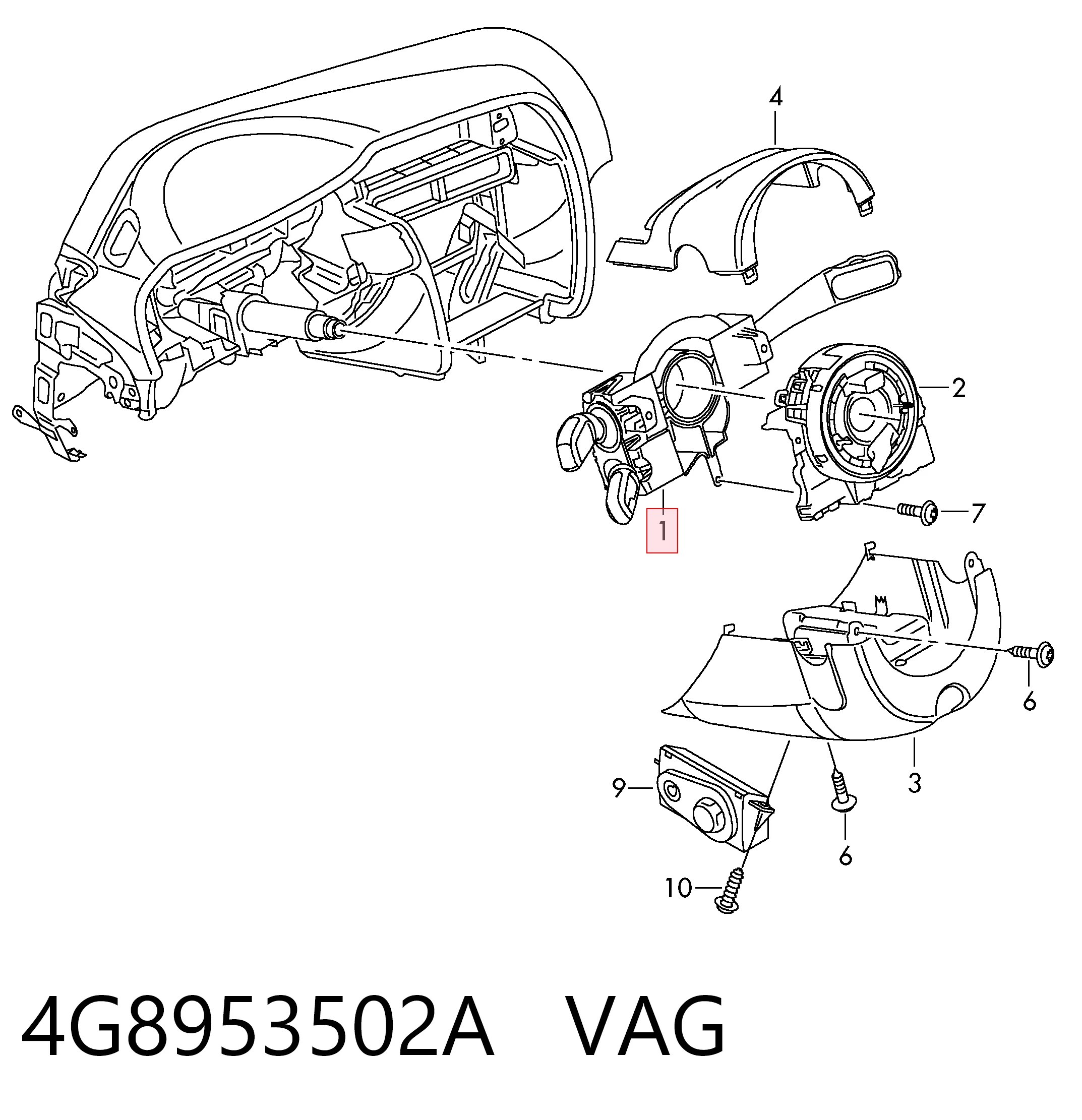 4G8953502A VAG Перемикач підрульовий