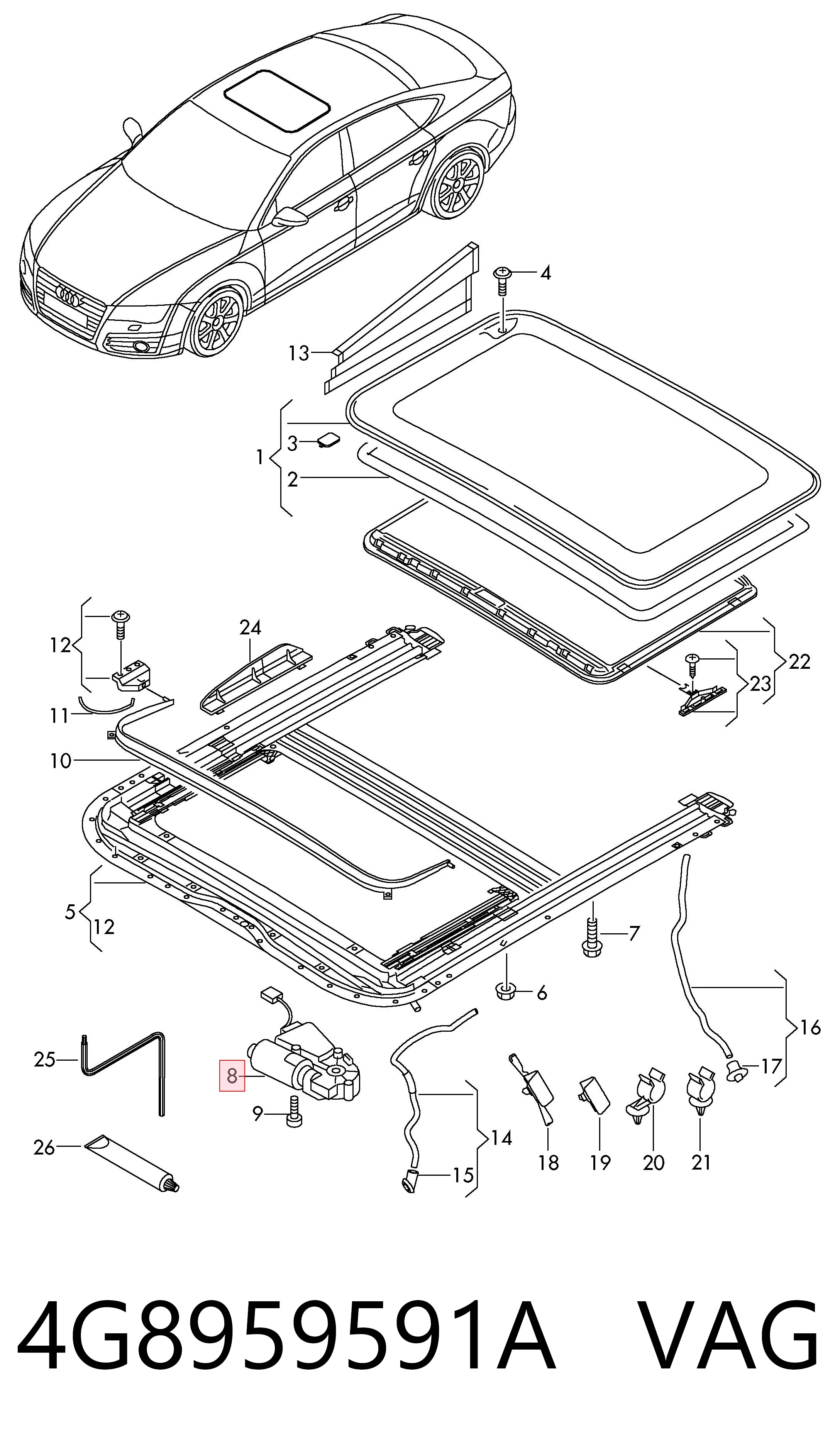 4G8959591A VAG Мотор приводу люка