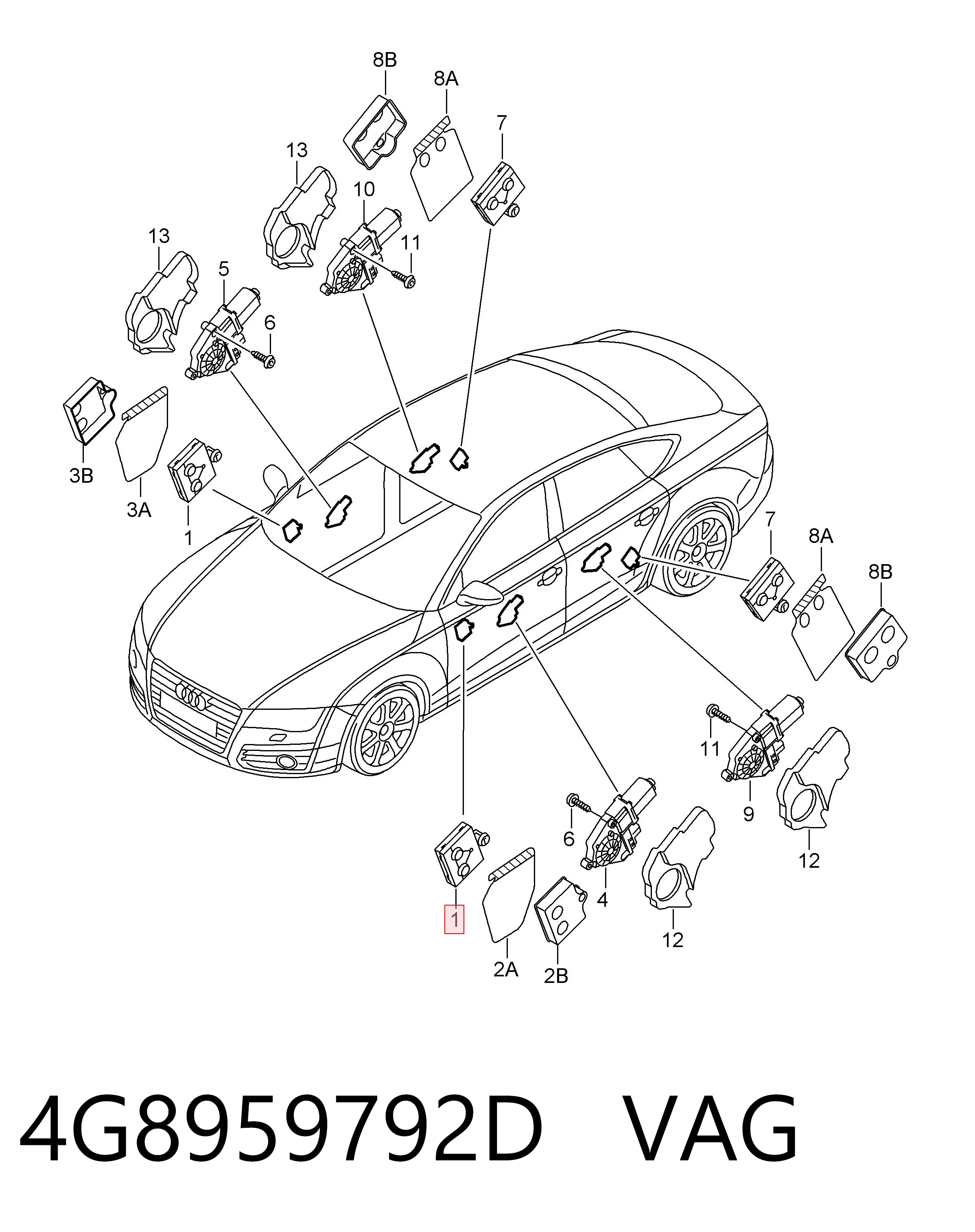 4G8959792D VAG Блок комфорту передніх дверей