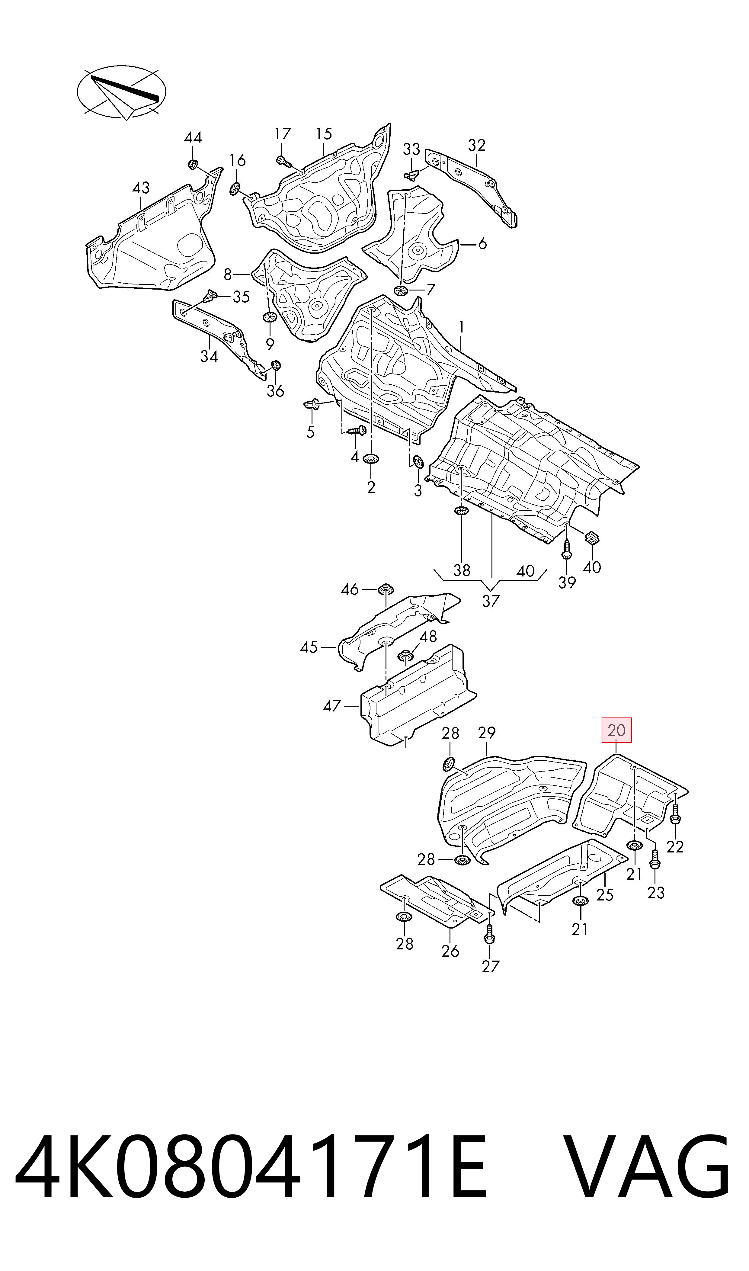  VAG 4K0804171E ціна, від 38.01 USD