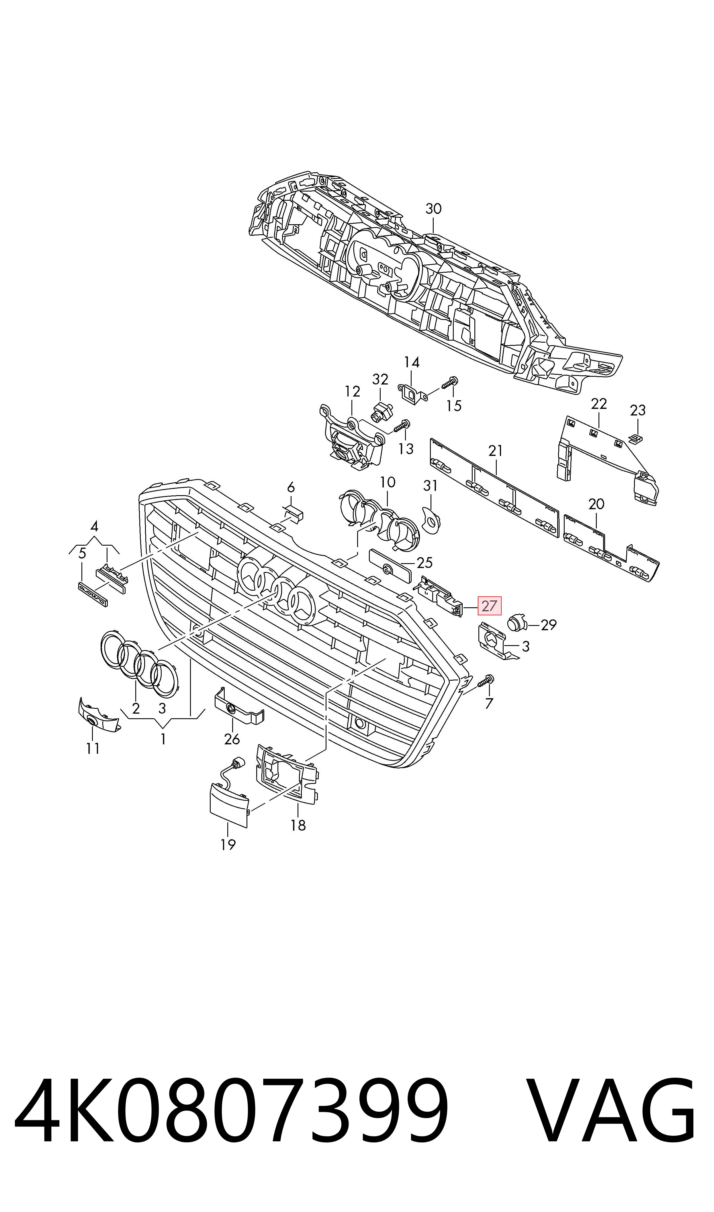  VAG 4K0807399 ціна, від 8.38 USD