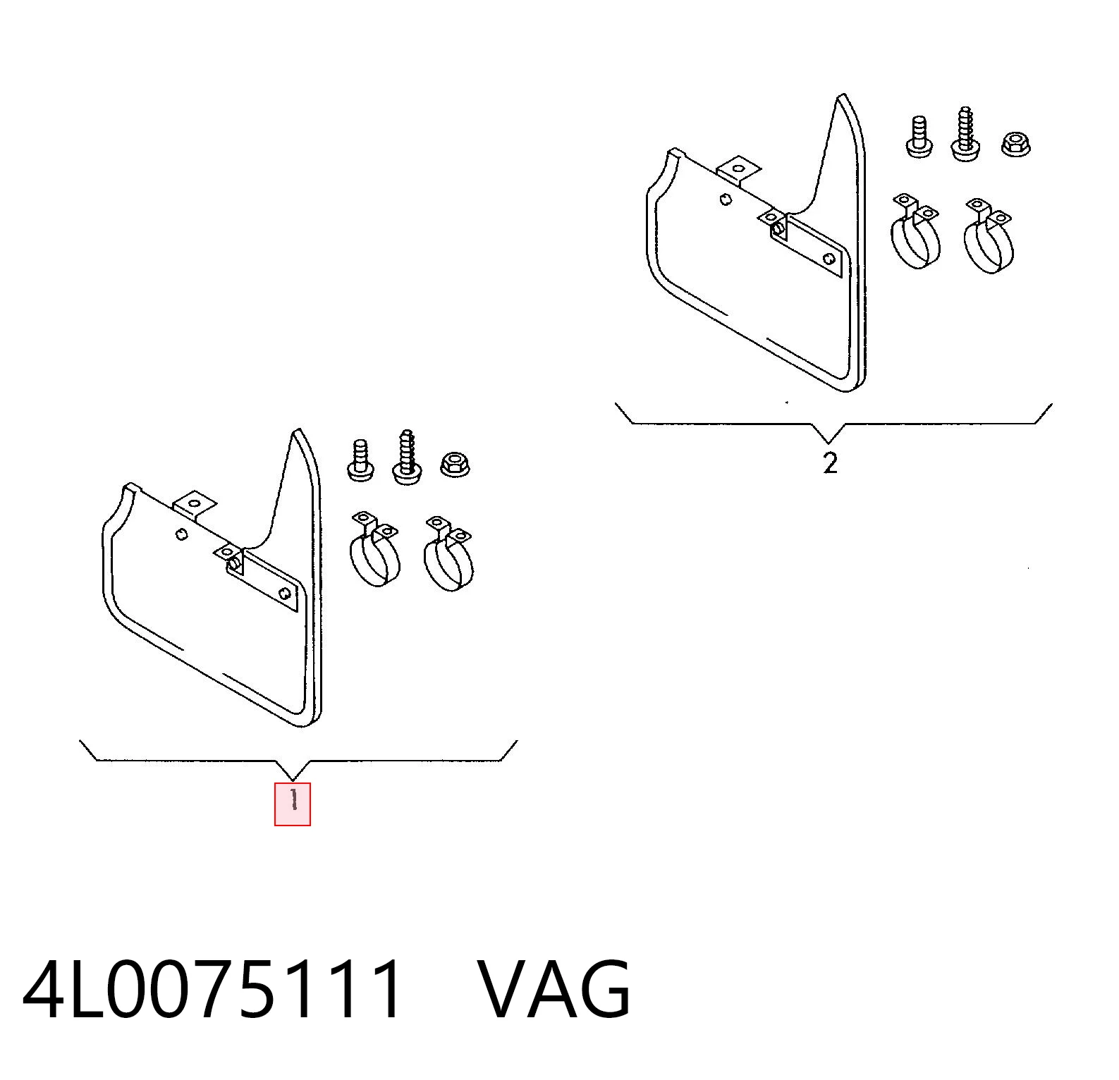 4L0075111 VAG Комплект передніх бризковиків