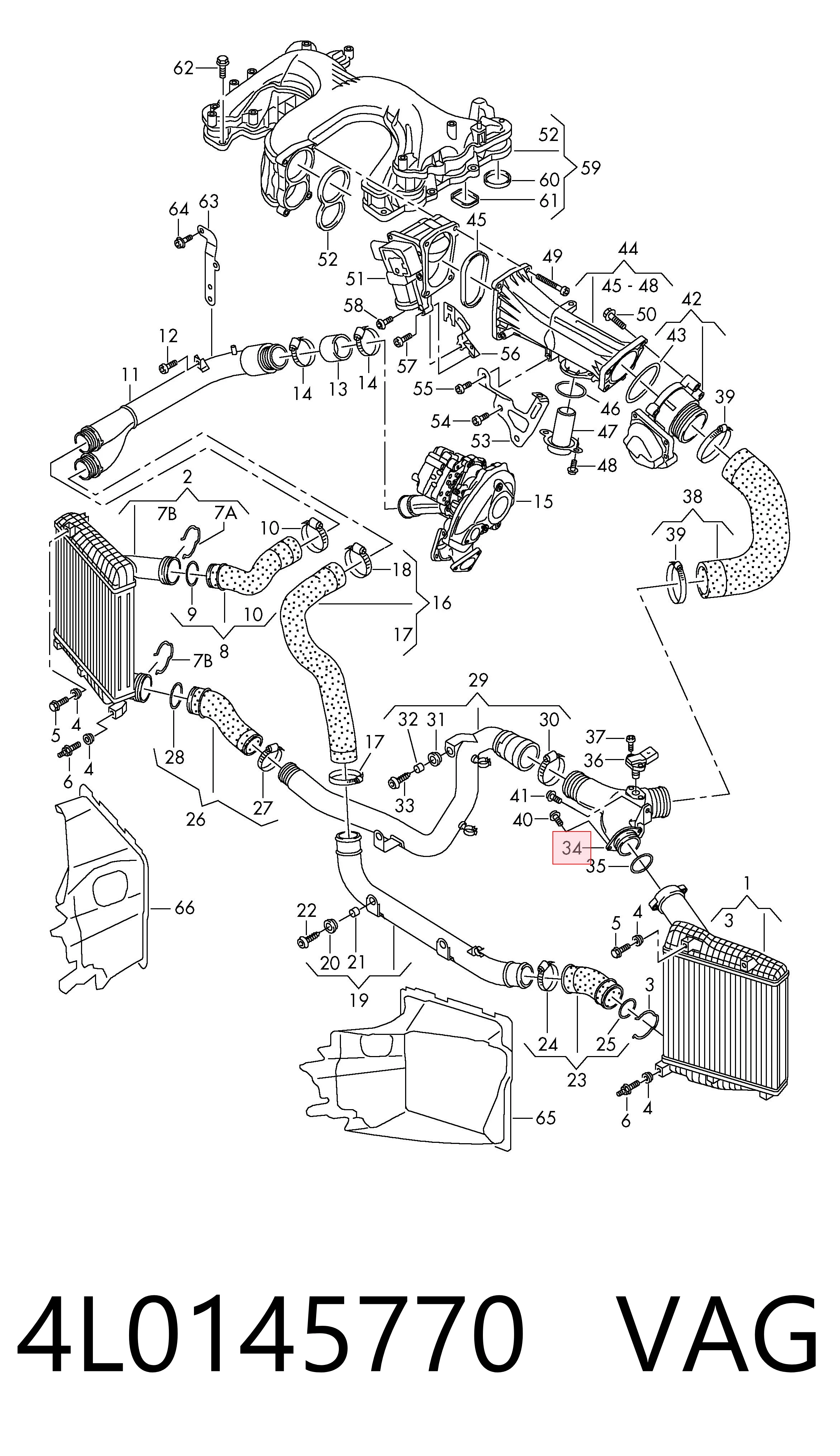 4L0145770 VAG Трубка, що нагнітається
