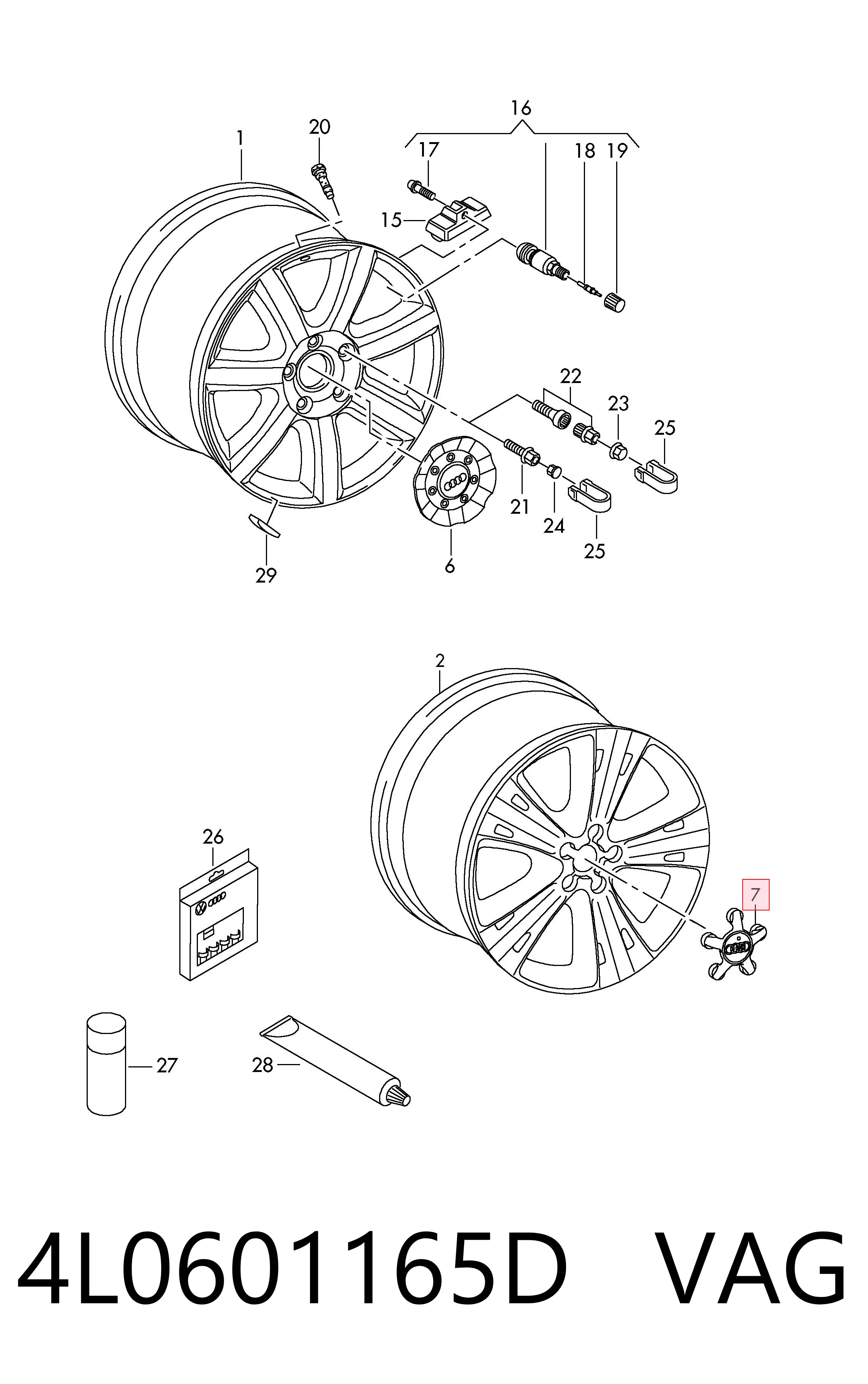4L0601165D VAG Ковпаки на колеса