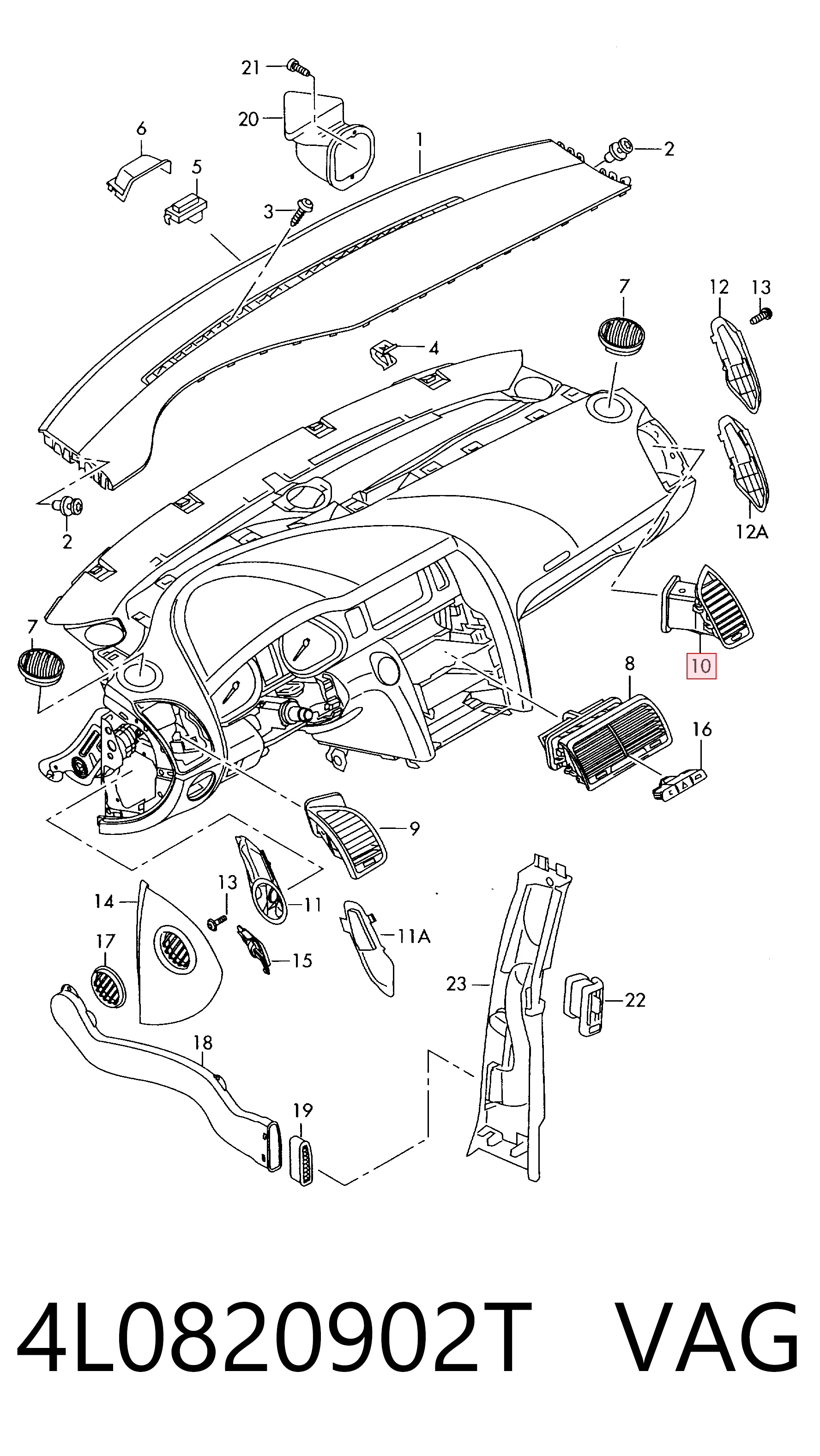4L0820902T VAG Решітка повітропровода права