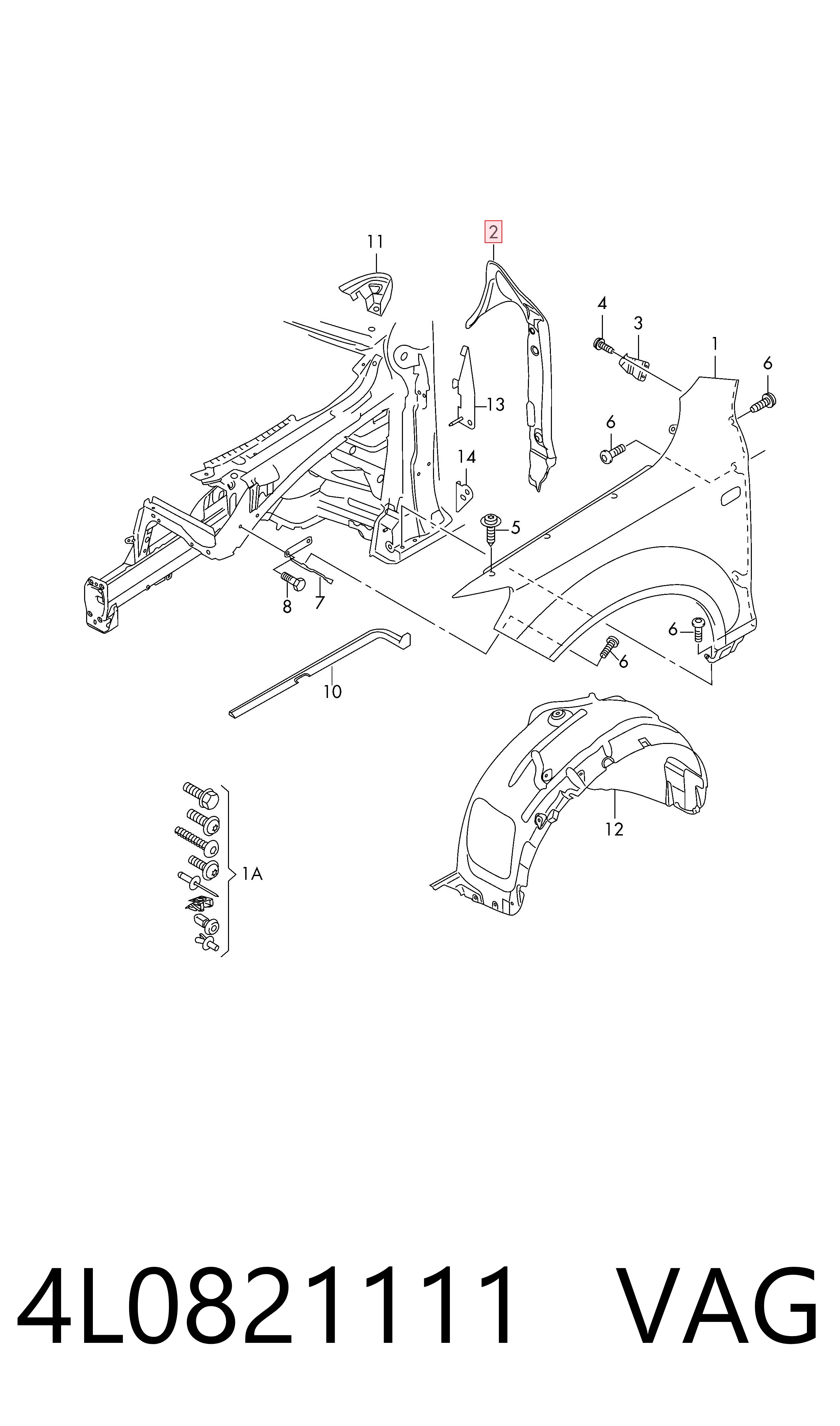 4L0821111 VAG Ущільнювач арки крила