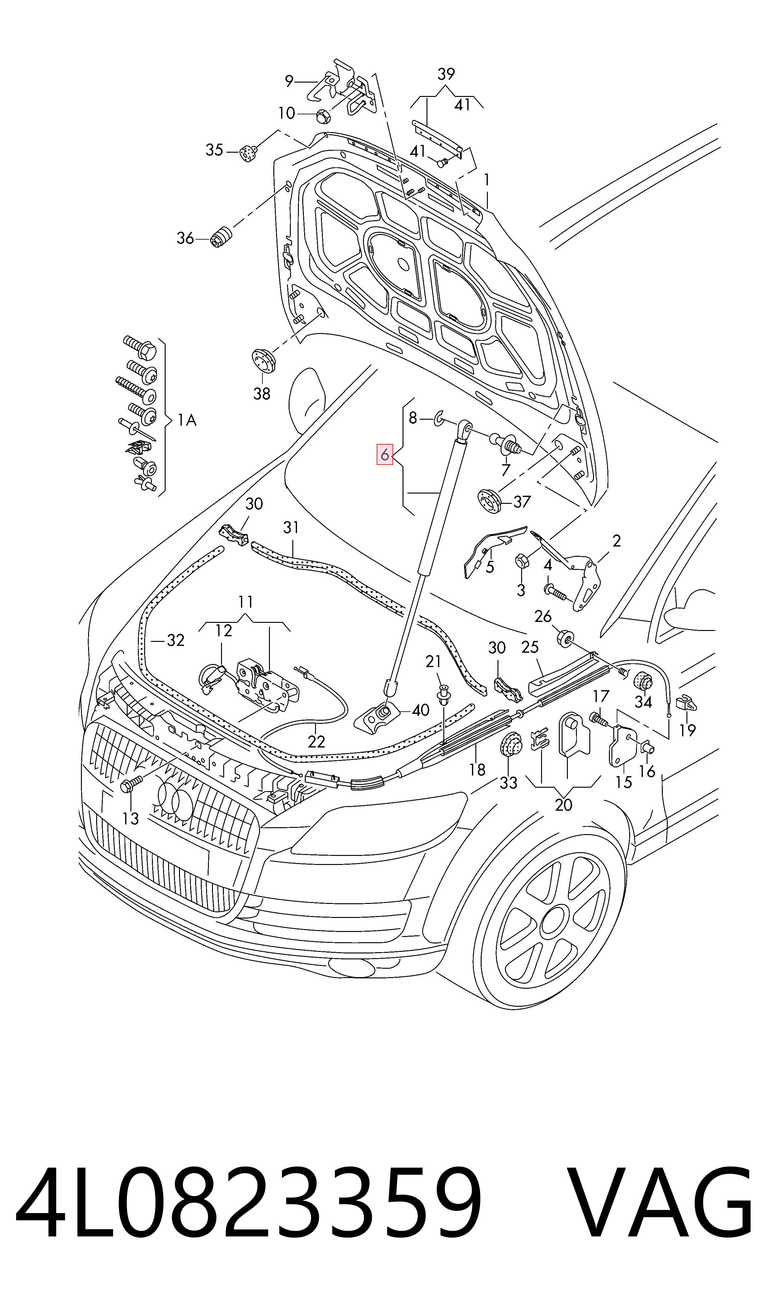 4L0823359 VAG Стійка капота