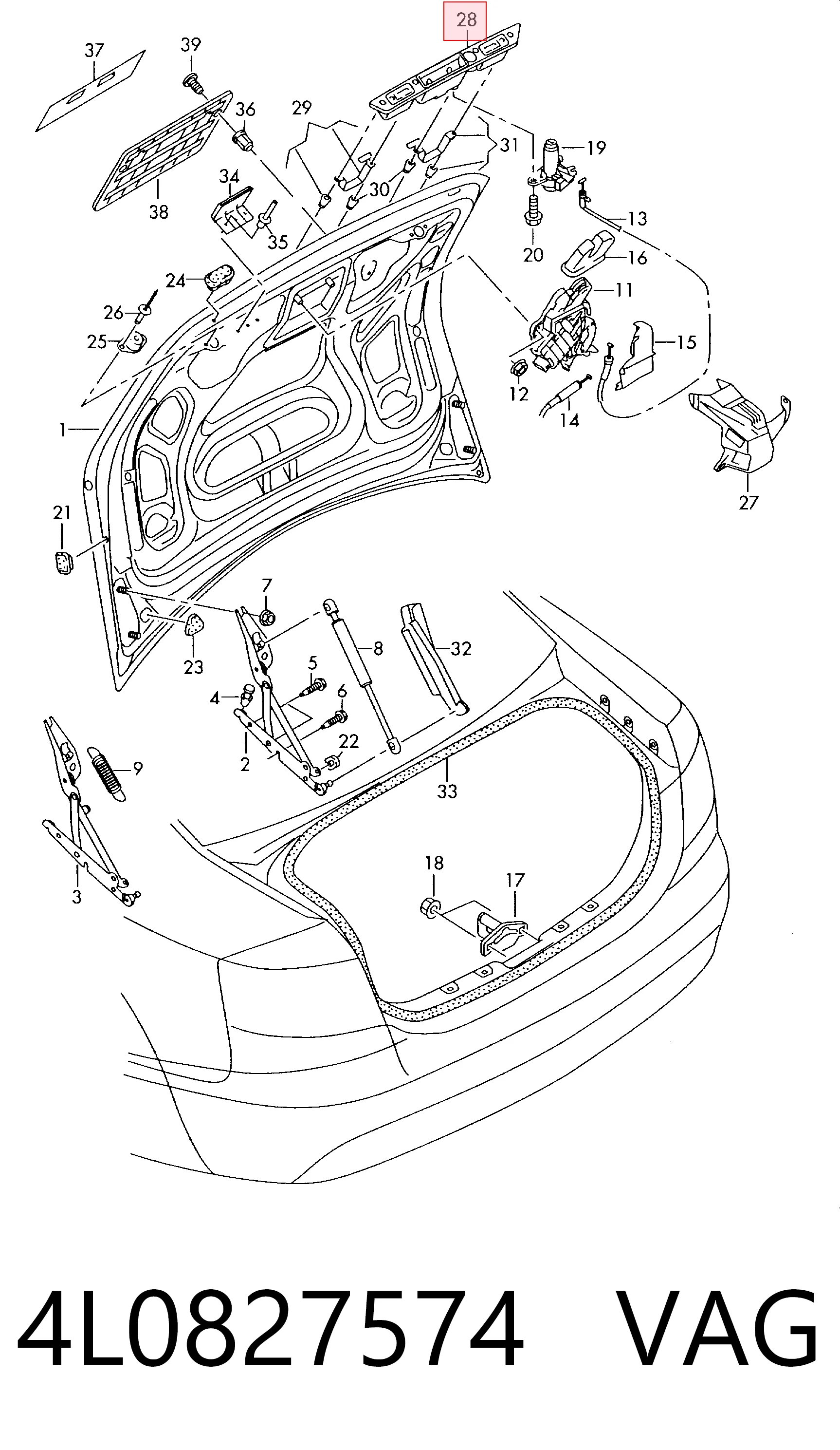 4L0827574 VAG Ручка ляди, зовнішня