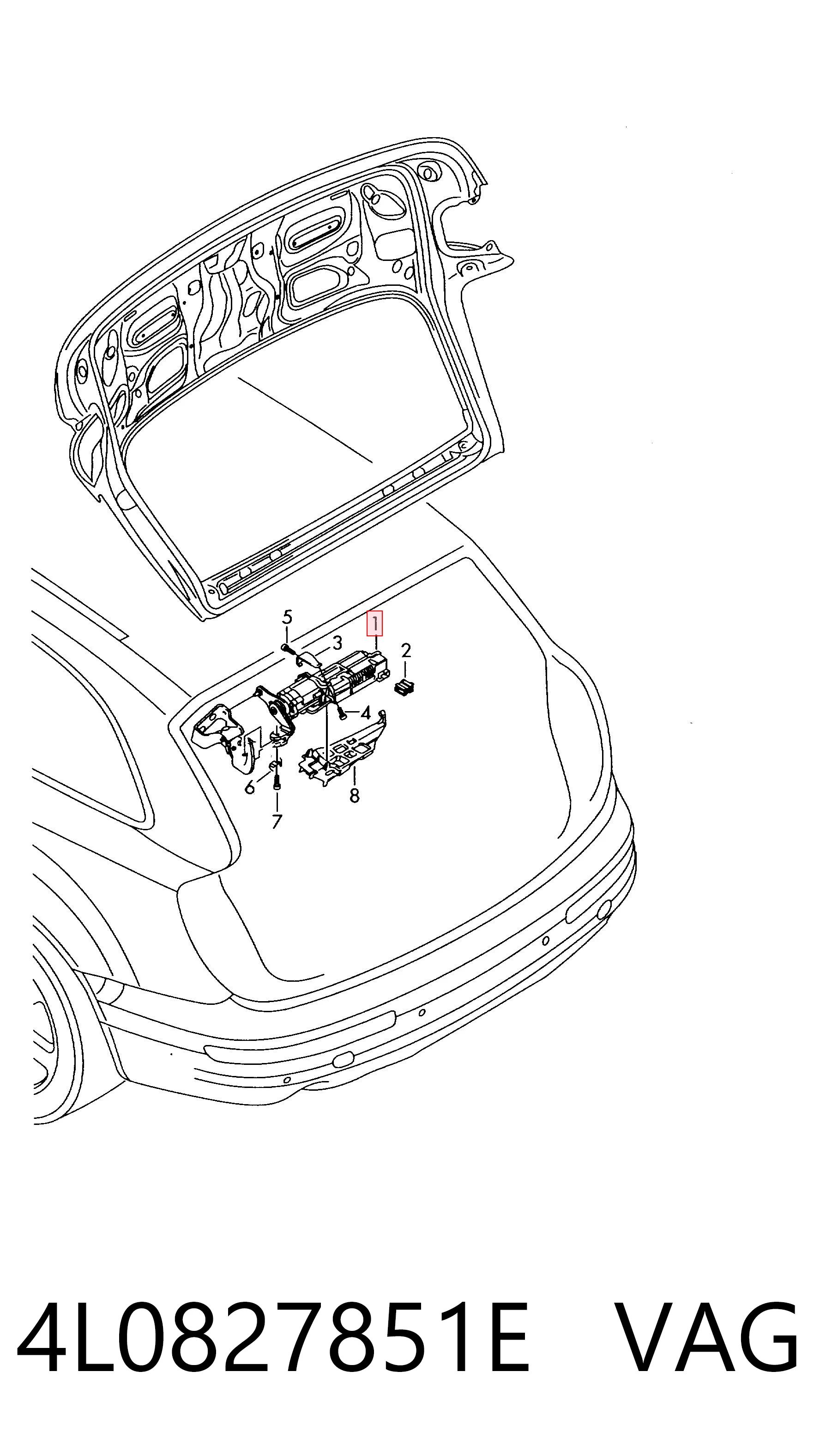 4L0827851E VAG Насос автоматичного закривання задньої 5-ї двері