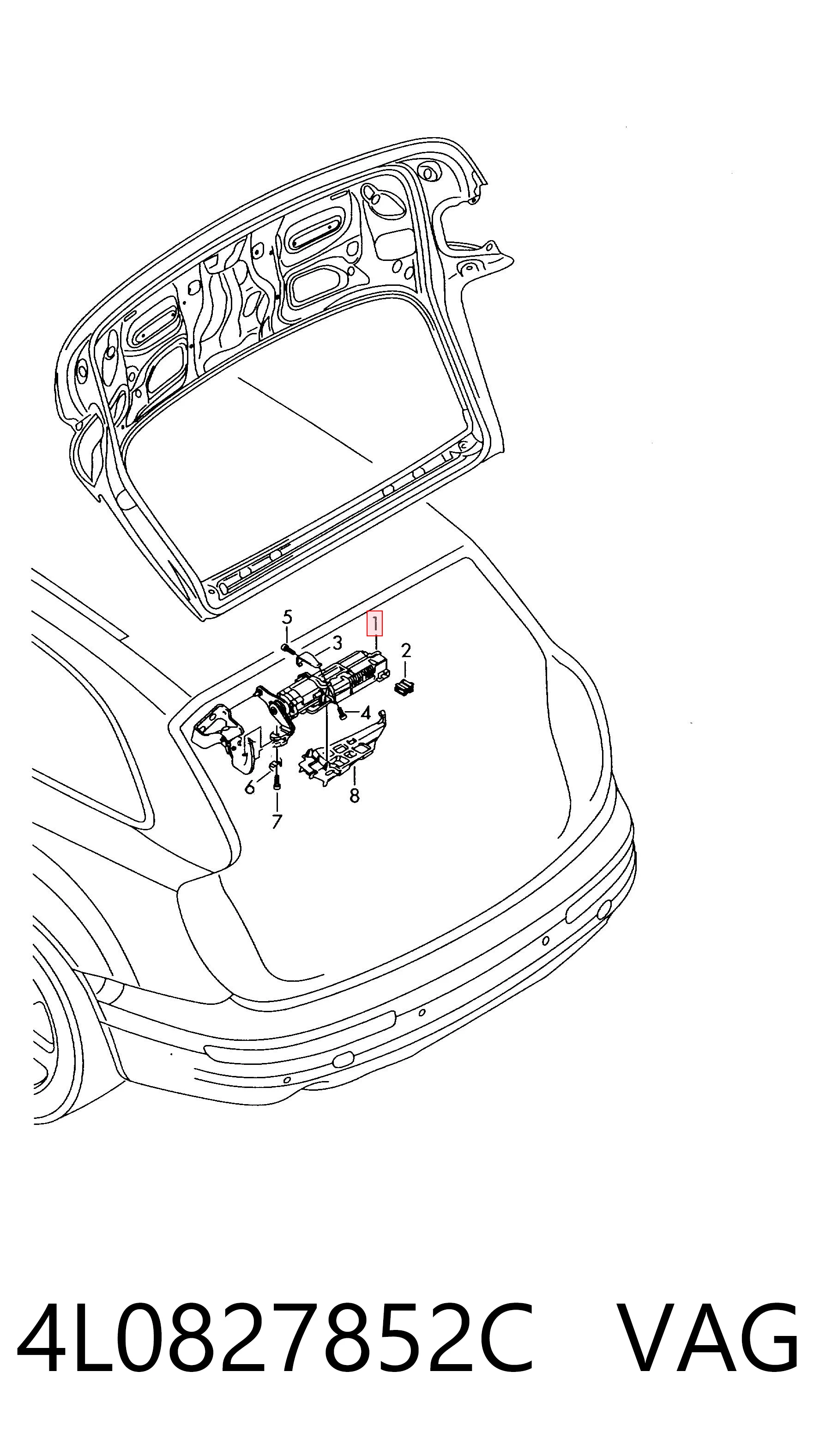 4L0827852C VAG Мотор-привод відкриття/закриття кришки багажника