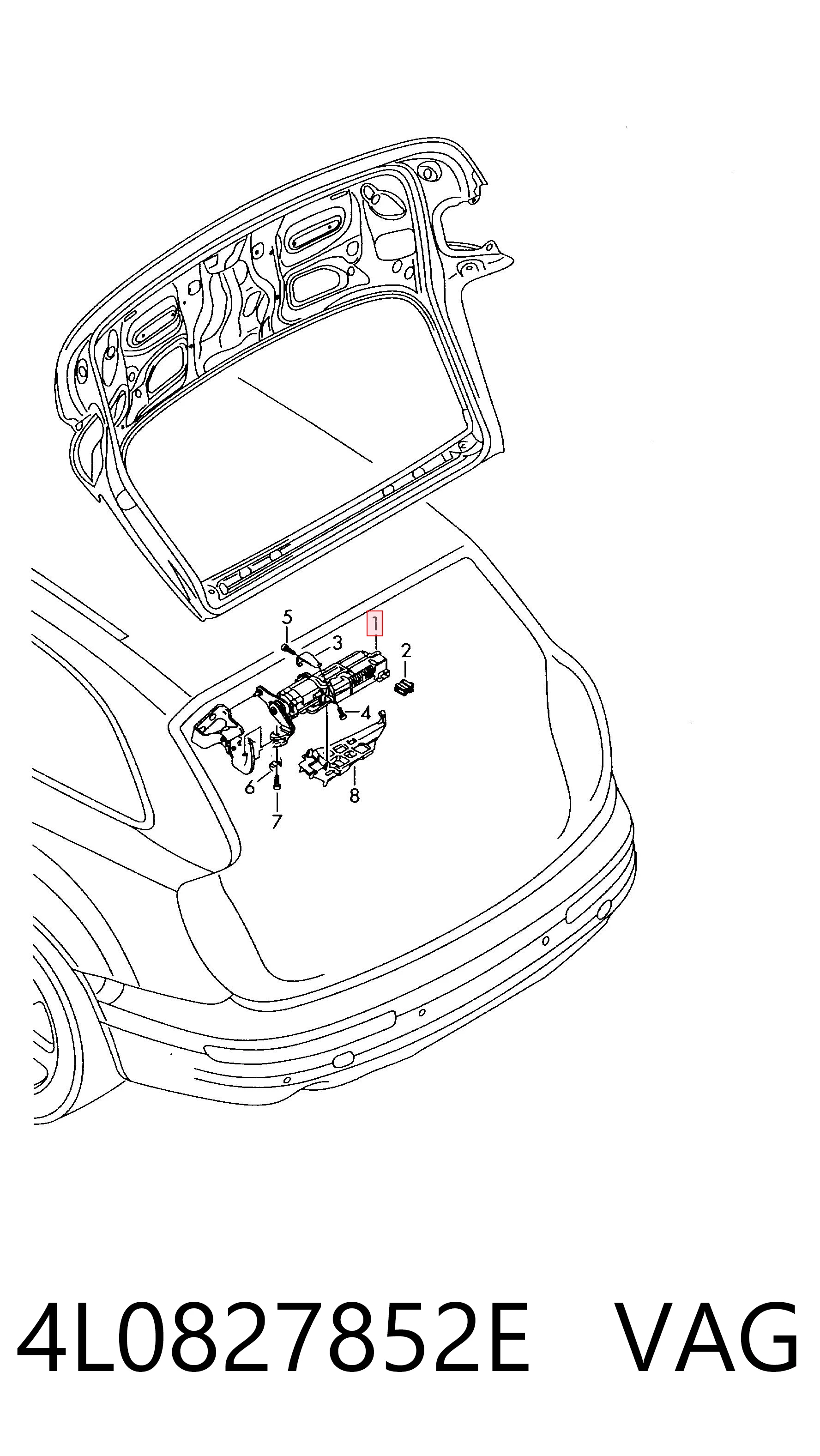 4L0827852E VAG Насос автоматичного закривання задньої 5-ї двері