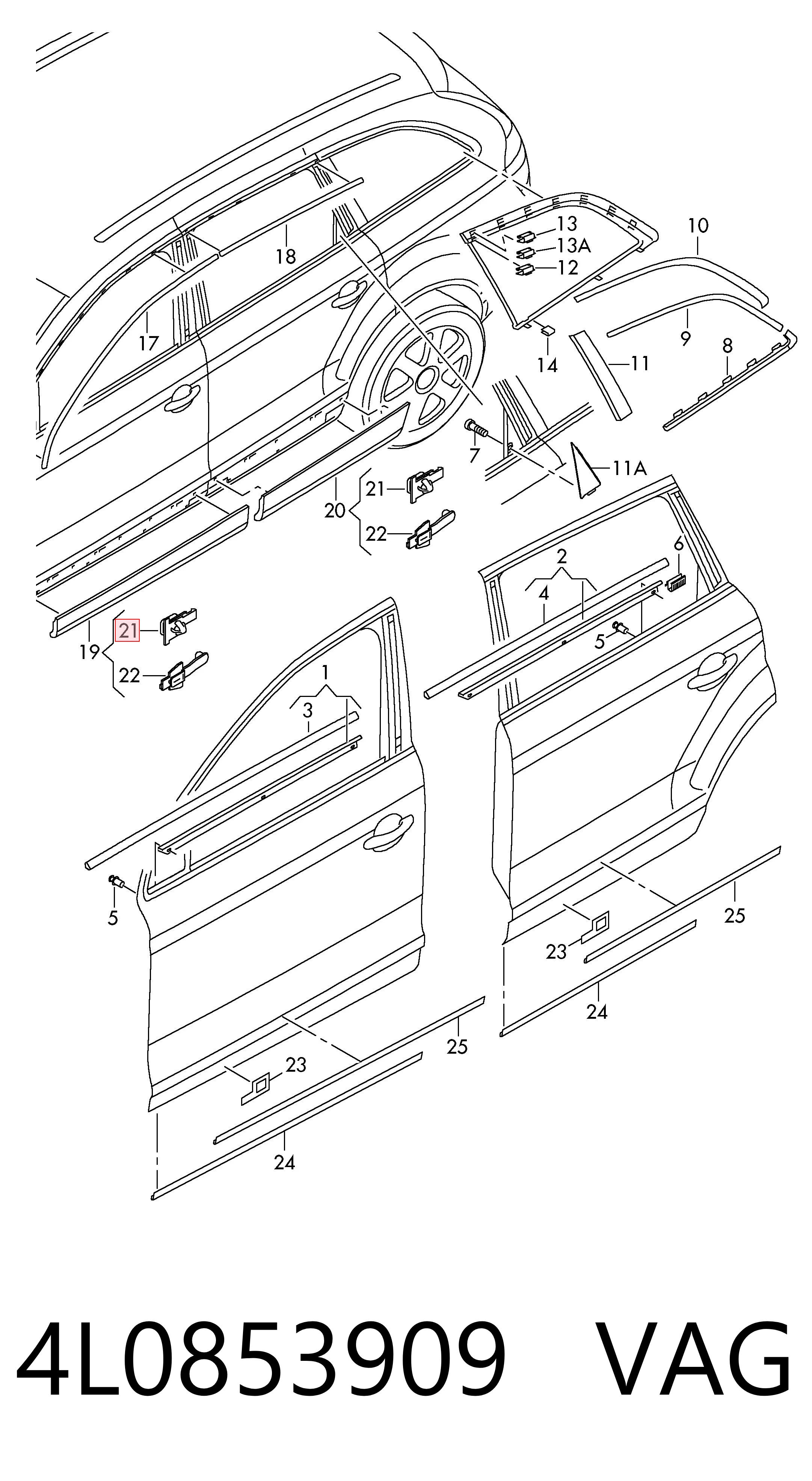 4L0853909 VAG Пружинна засувка супорта