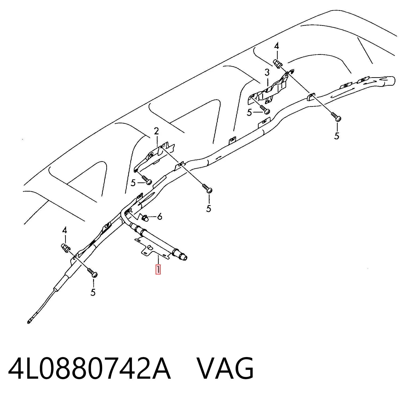 4L0880742A VAG Подушка безпеки, шторка бічна, права, AIRBAG
