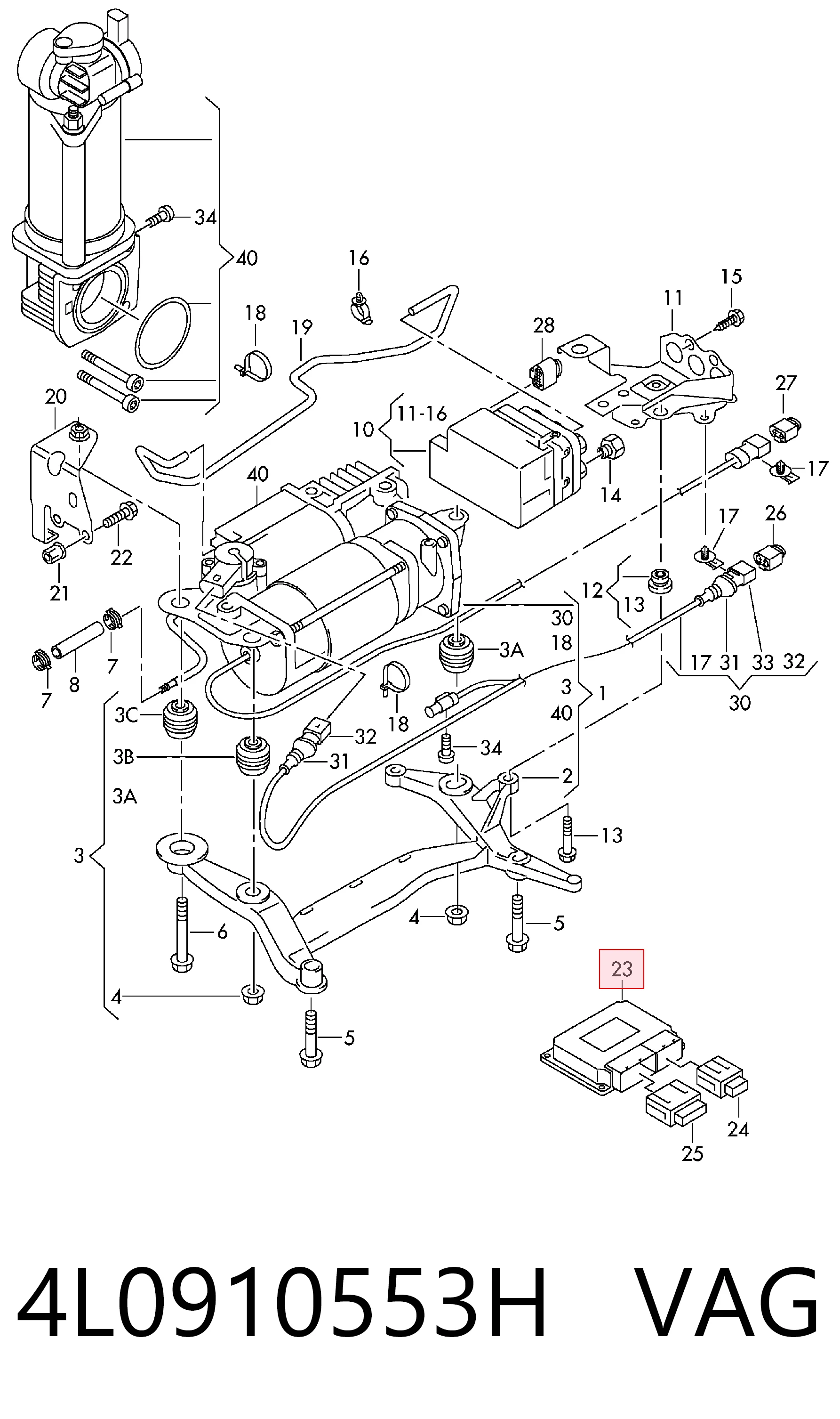 4L0910553H VAG Блок управління пневмопідвіскою