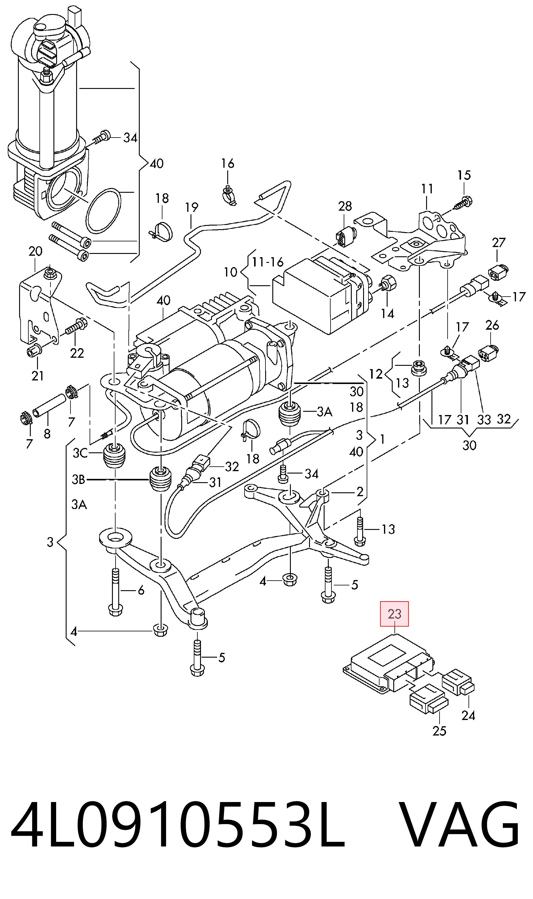 4L0910553L VAG Блок управління пневмопідвіскою