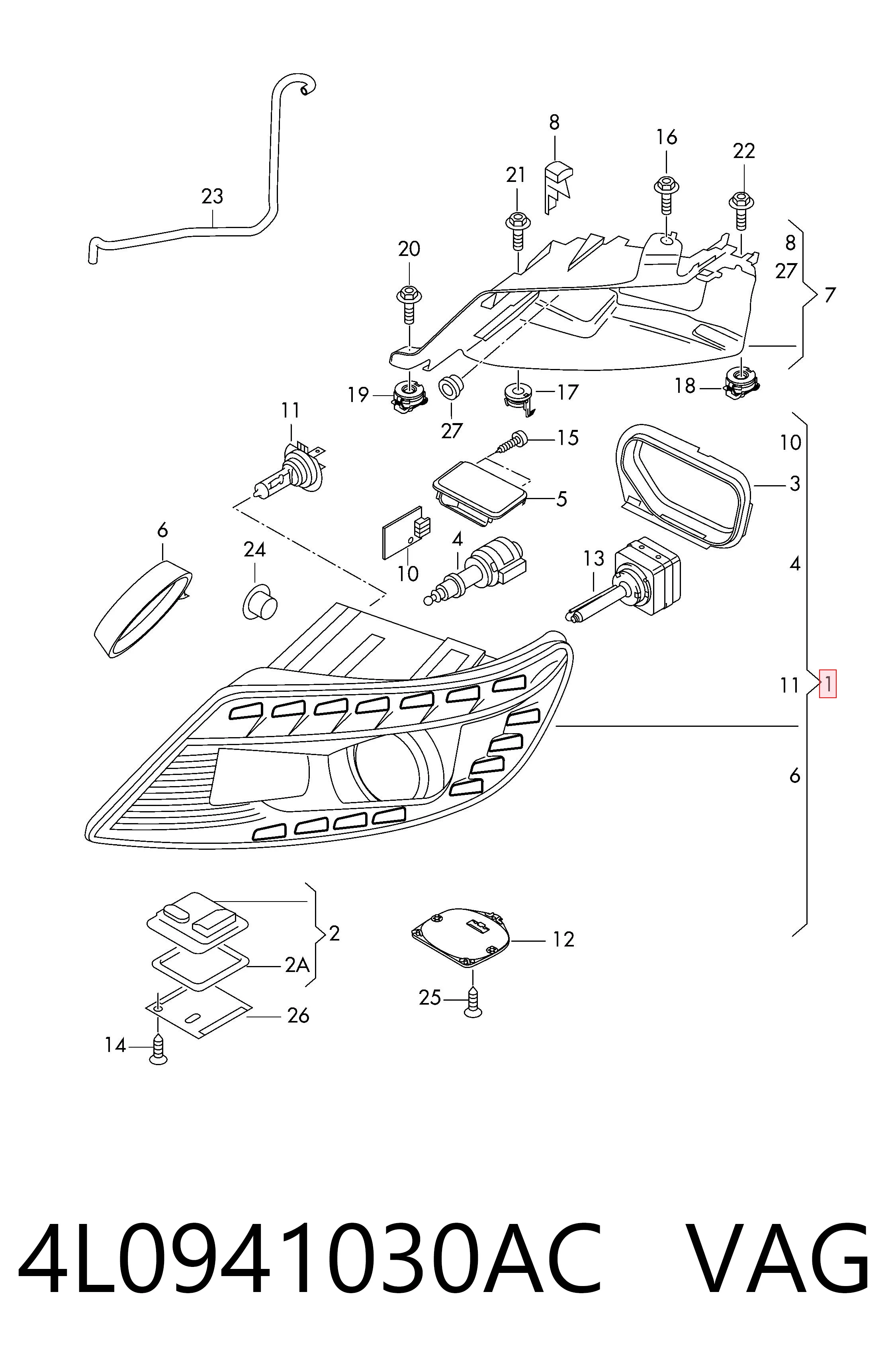 4L0941030AC VAG Фара правая