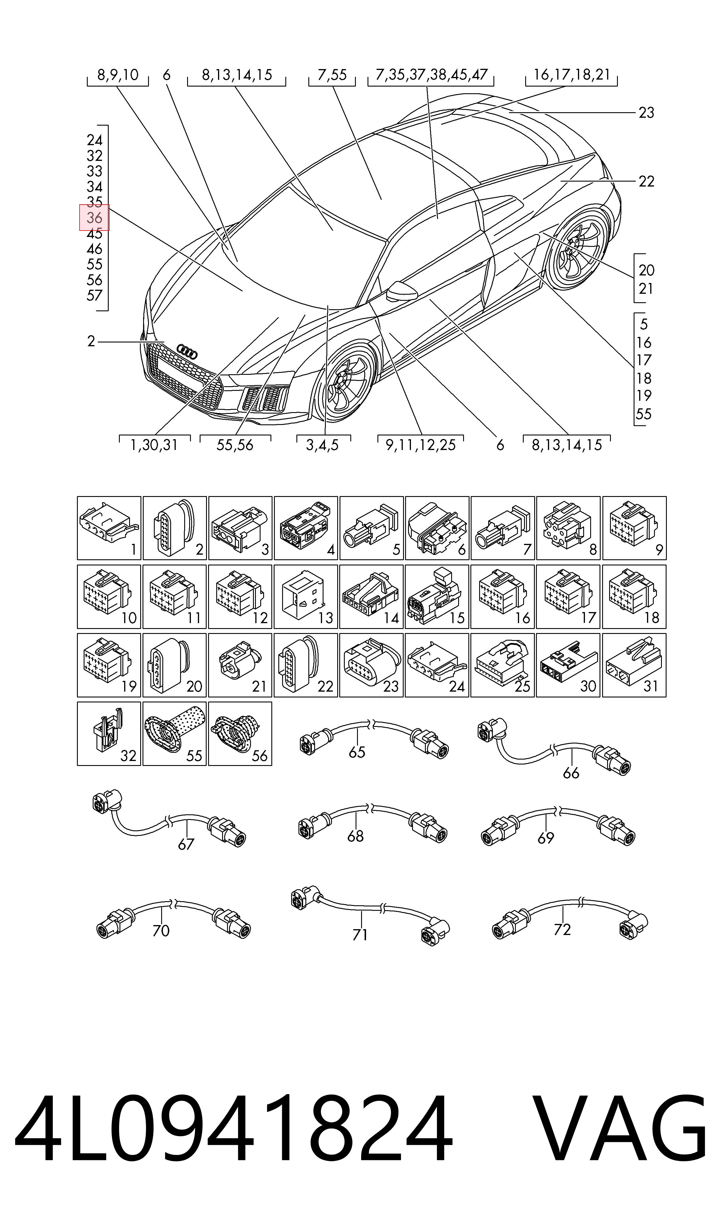 4L0941824 VAG Блок запобіжників задній, салонний