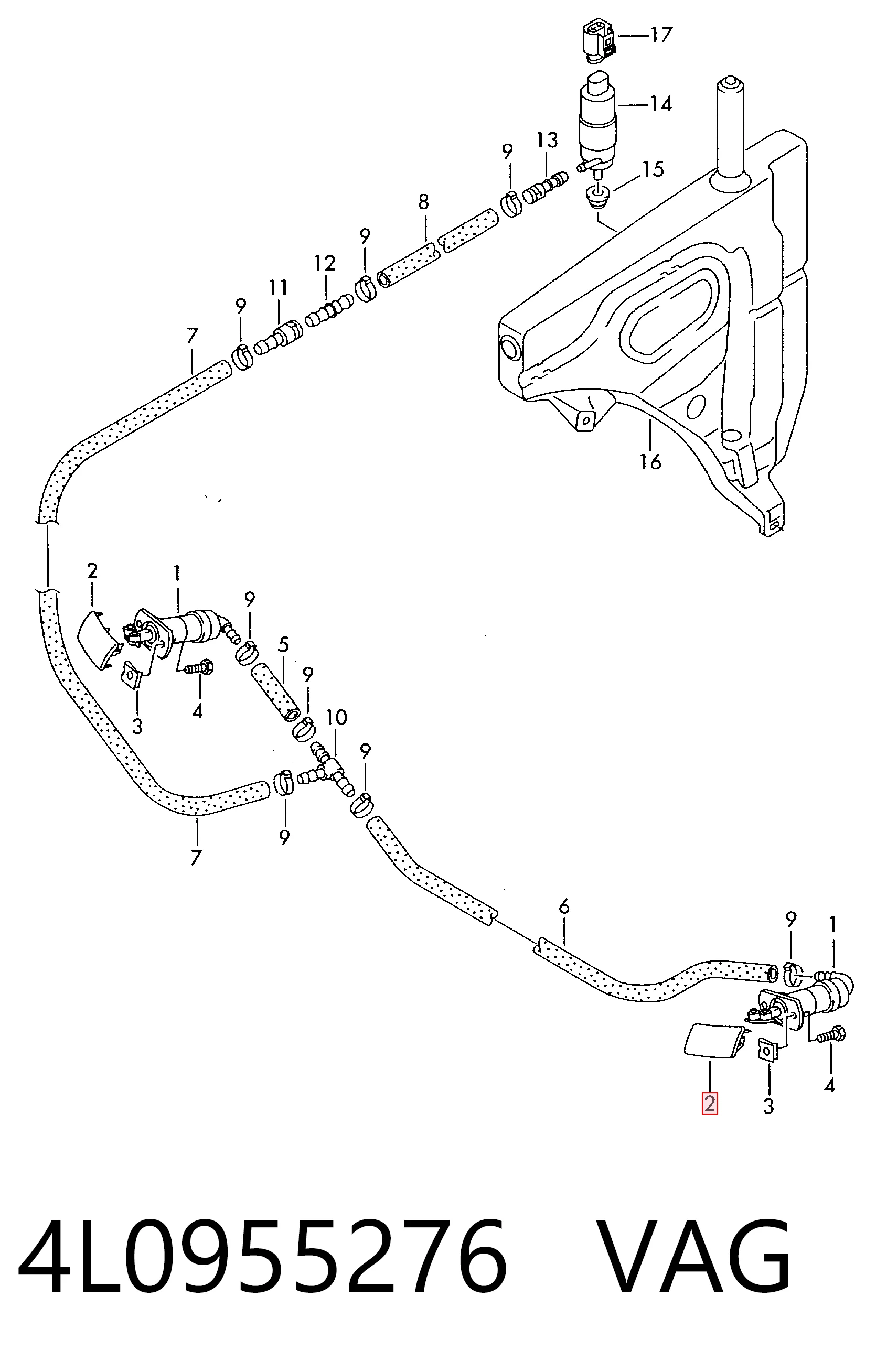 4L0955276 VAG Накладка форсунки омивача фари передньої