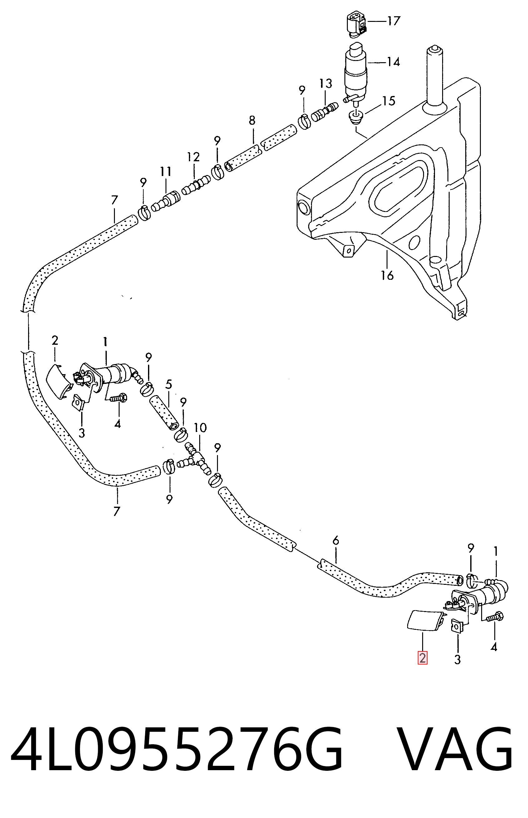 4L0955276G VAG Накладка форсунки омивача фари передньої