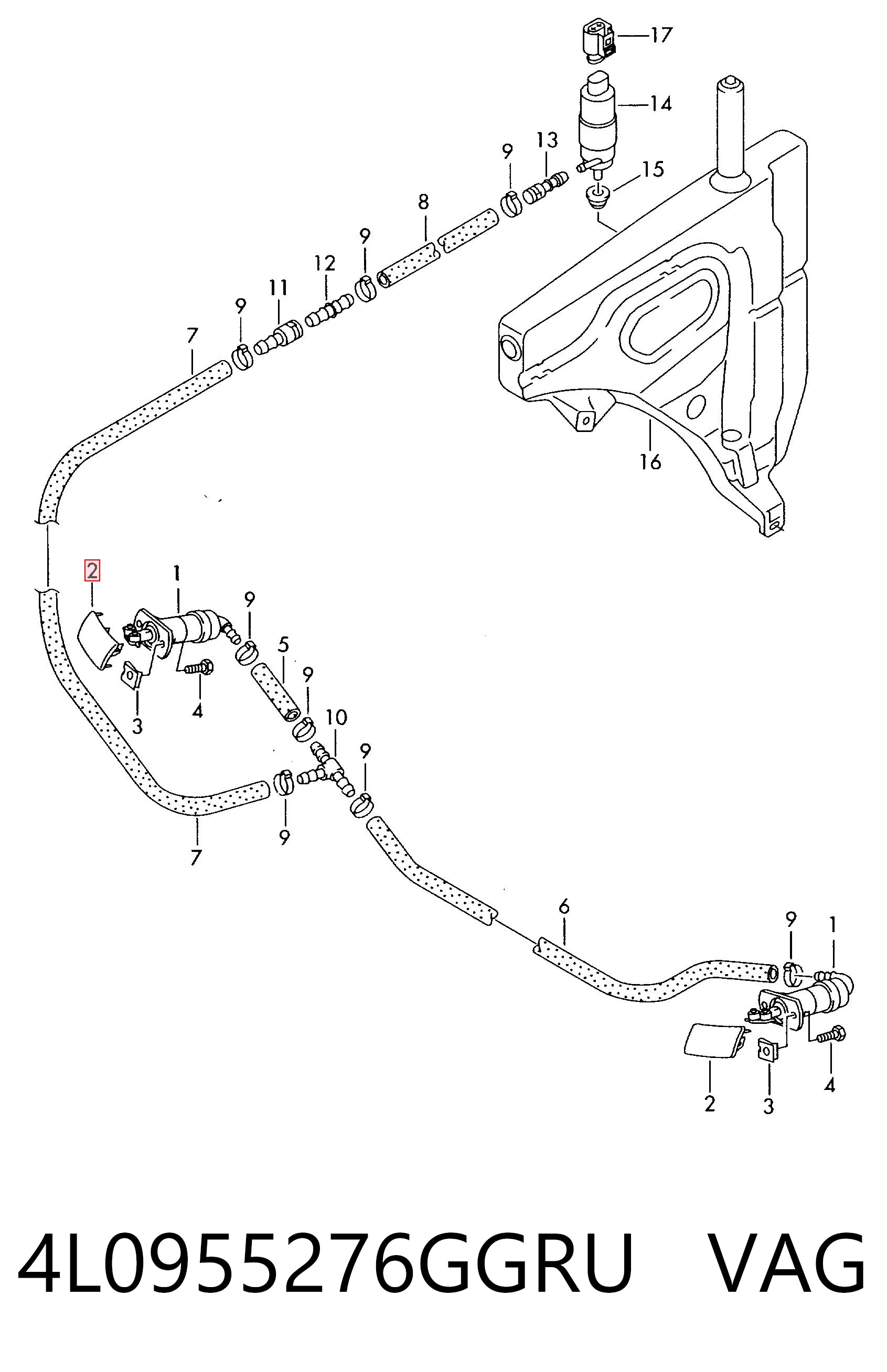 4L0955276GGRU VAG Накладка форсунки омивача фари передньої