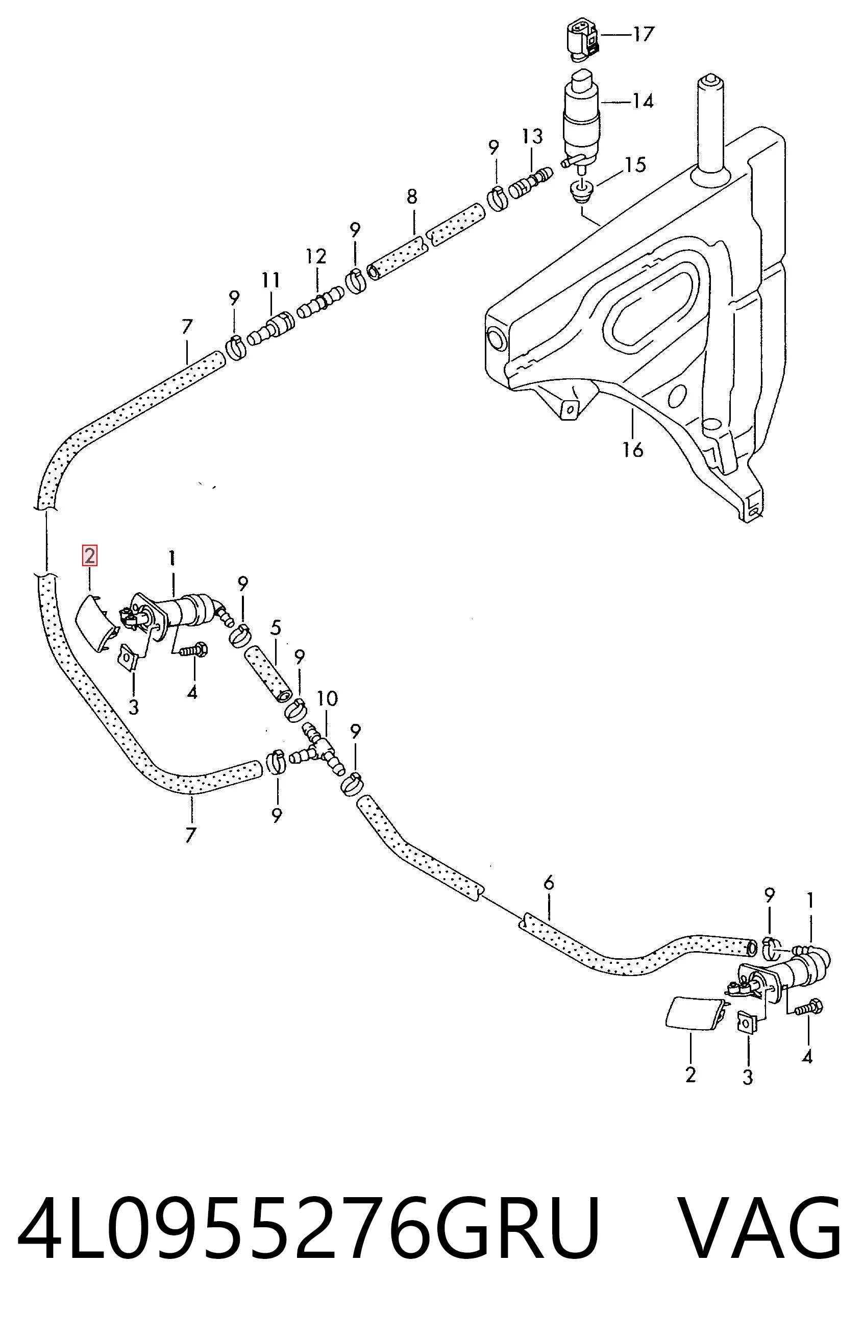 4L0955276GRU VAG Накладка форсунки омивача фари передньої