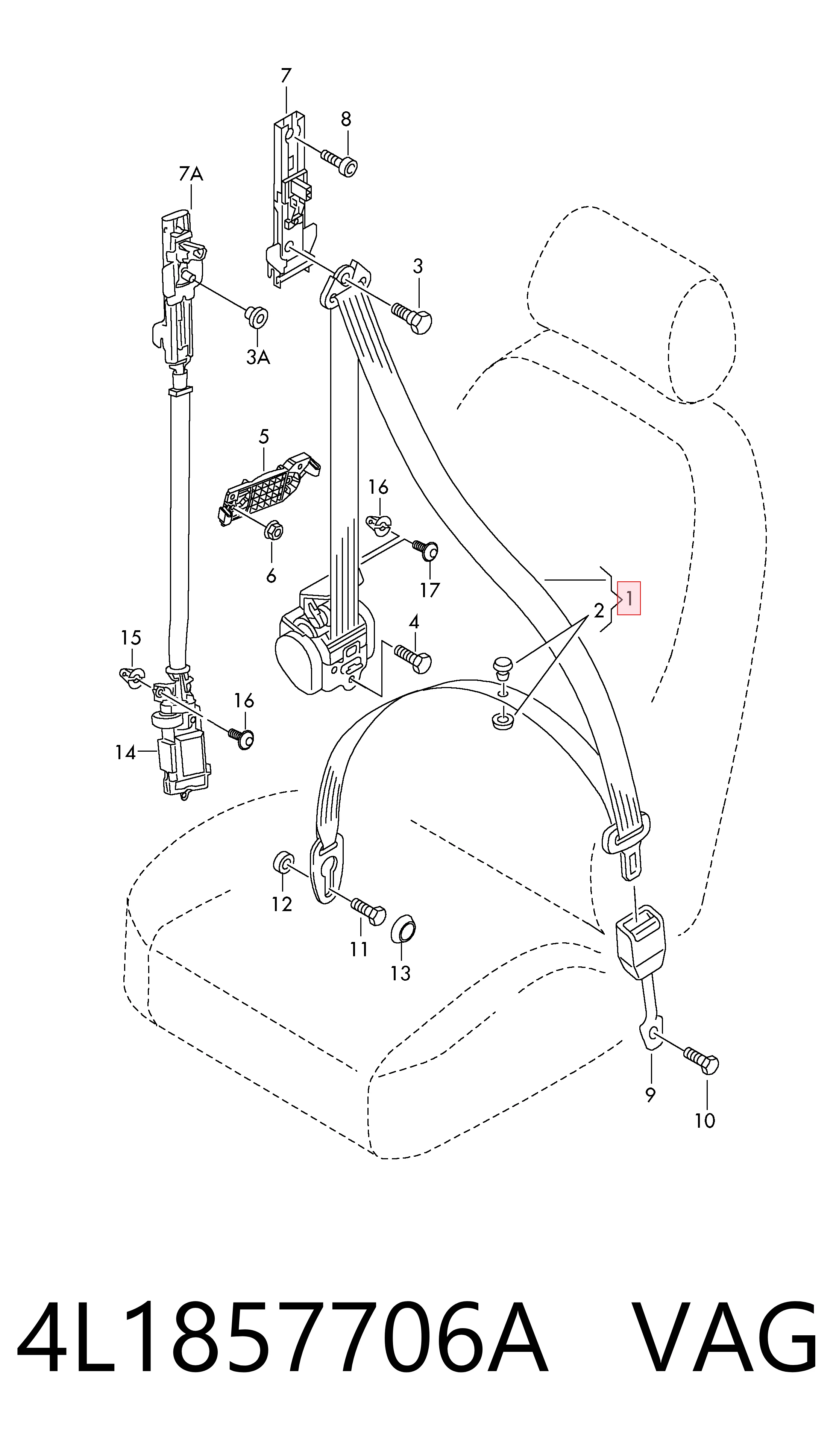 4L1857706A VAG Ремені безпеки