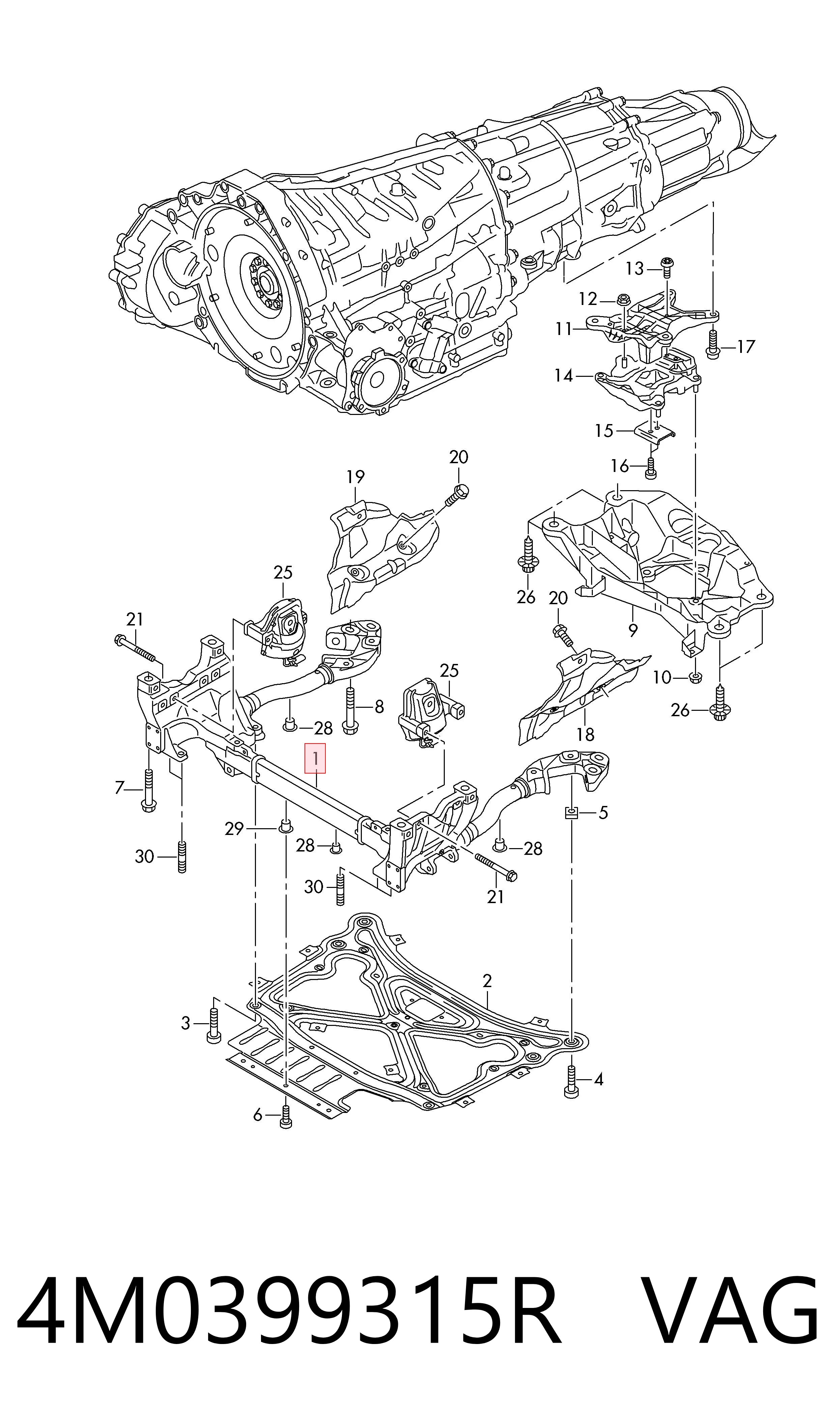 Купити 4M0399315R Bentley Підрамник передній
