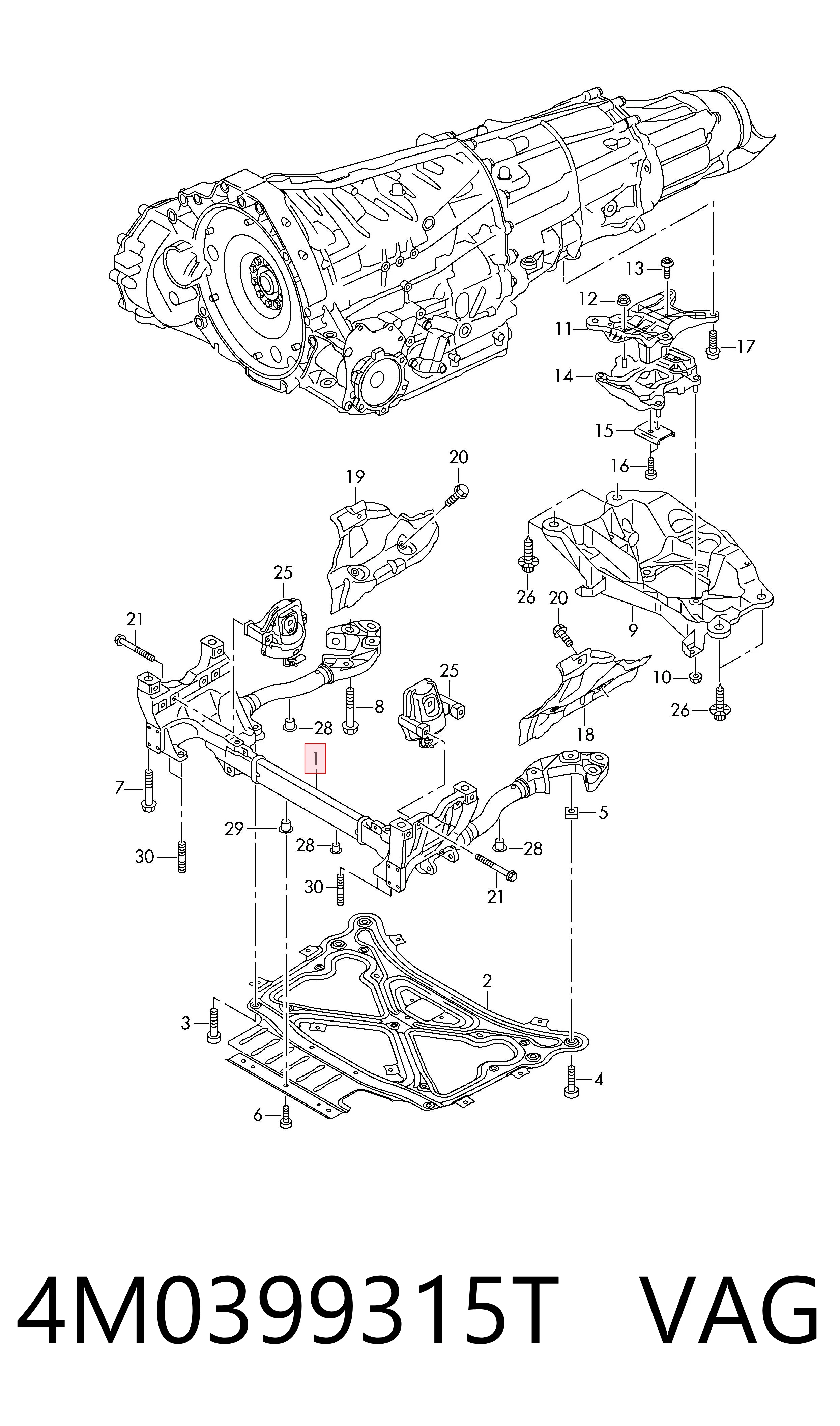 Підрамник передній 4M0399315R Bentley