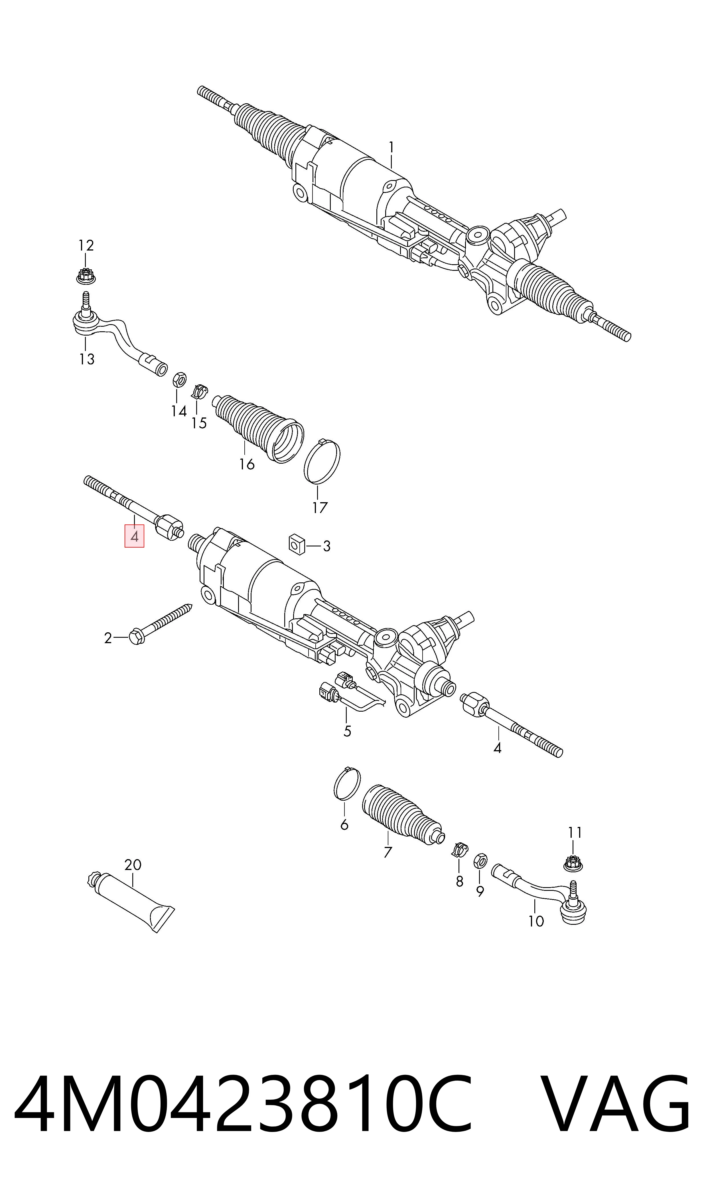 4M0423810C VAG Тяги кермові