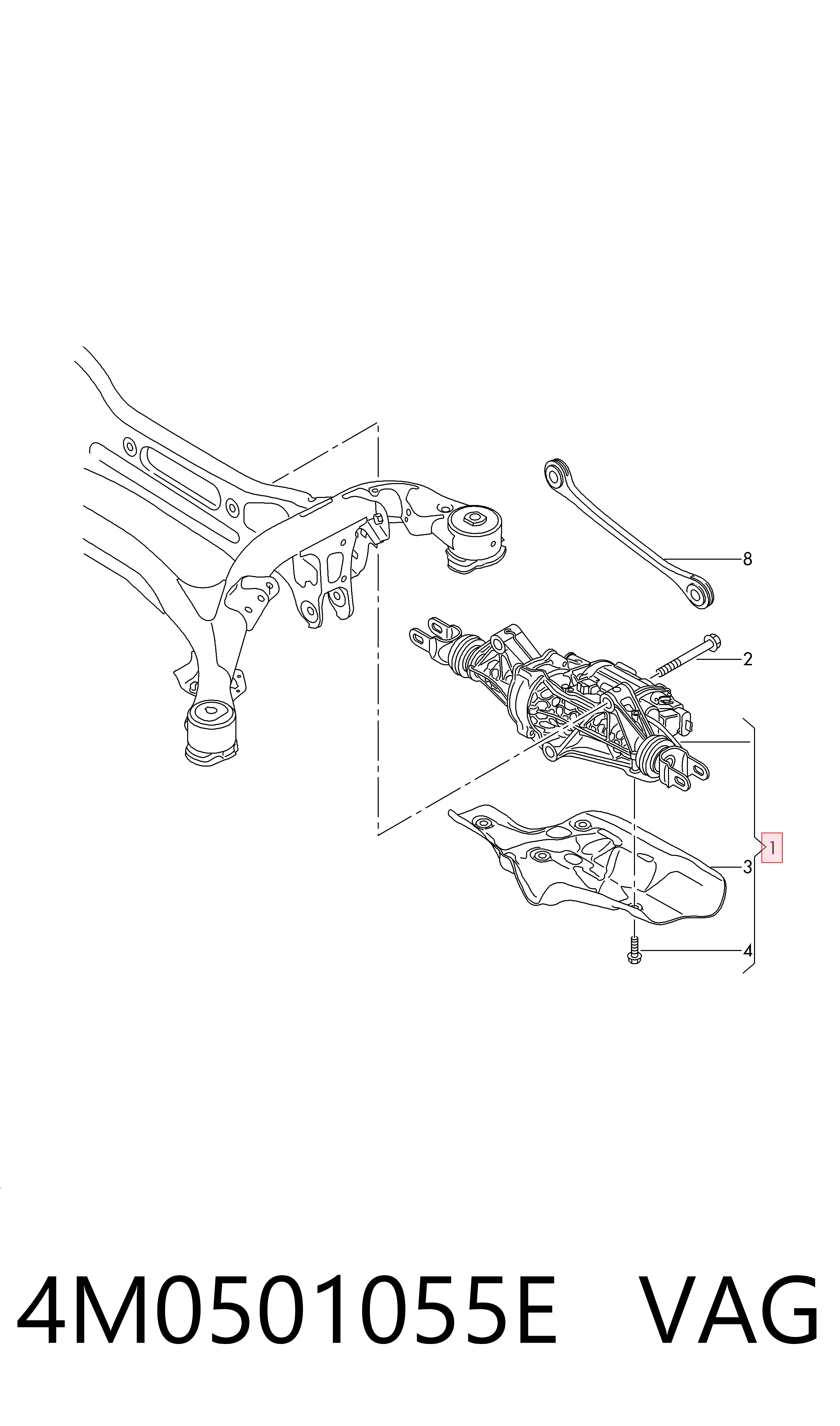 4M0501055E VAG Рейковий рульовий механізм