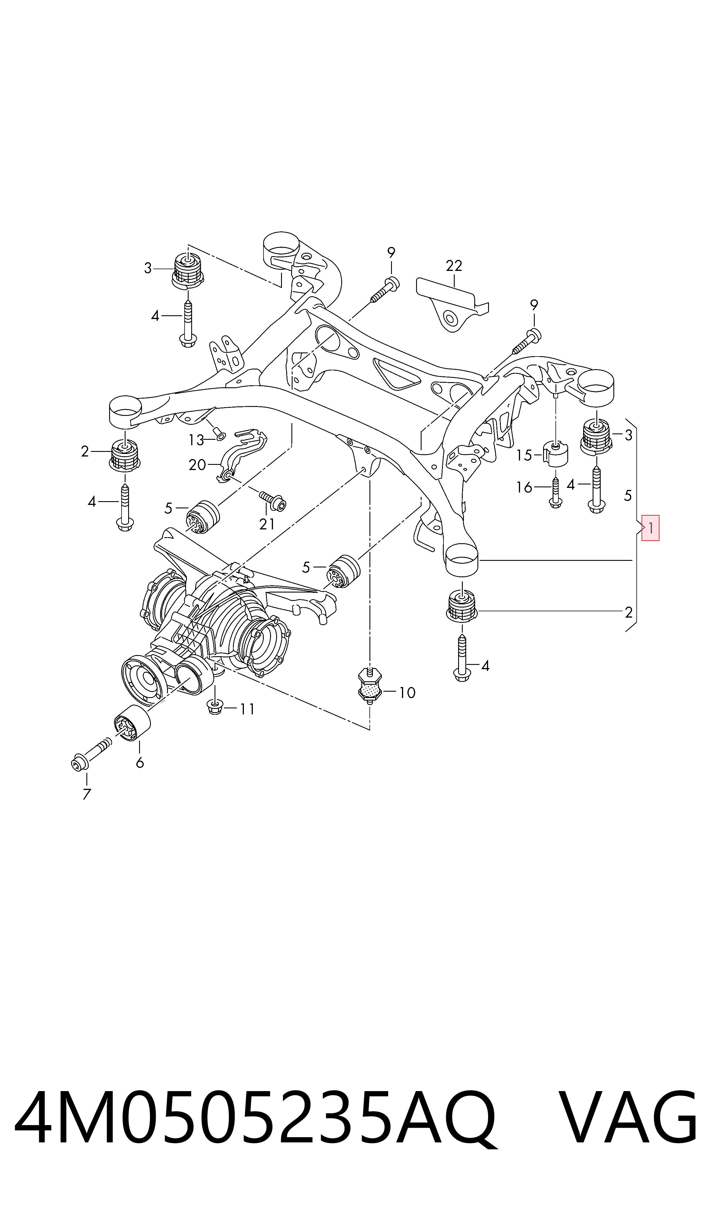 Балка задньої підвіски поперечна Bentley 4M0505235AR ціна, від 253.39 USD