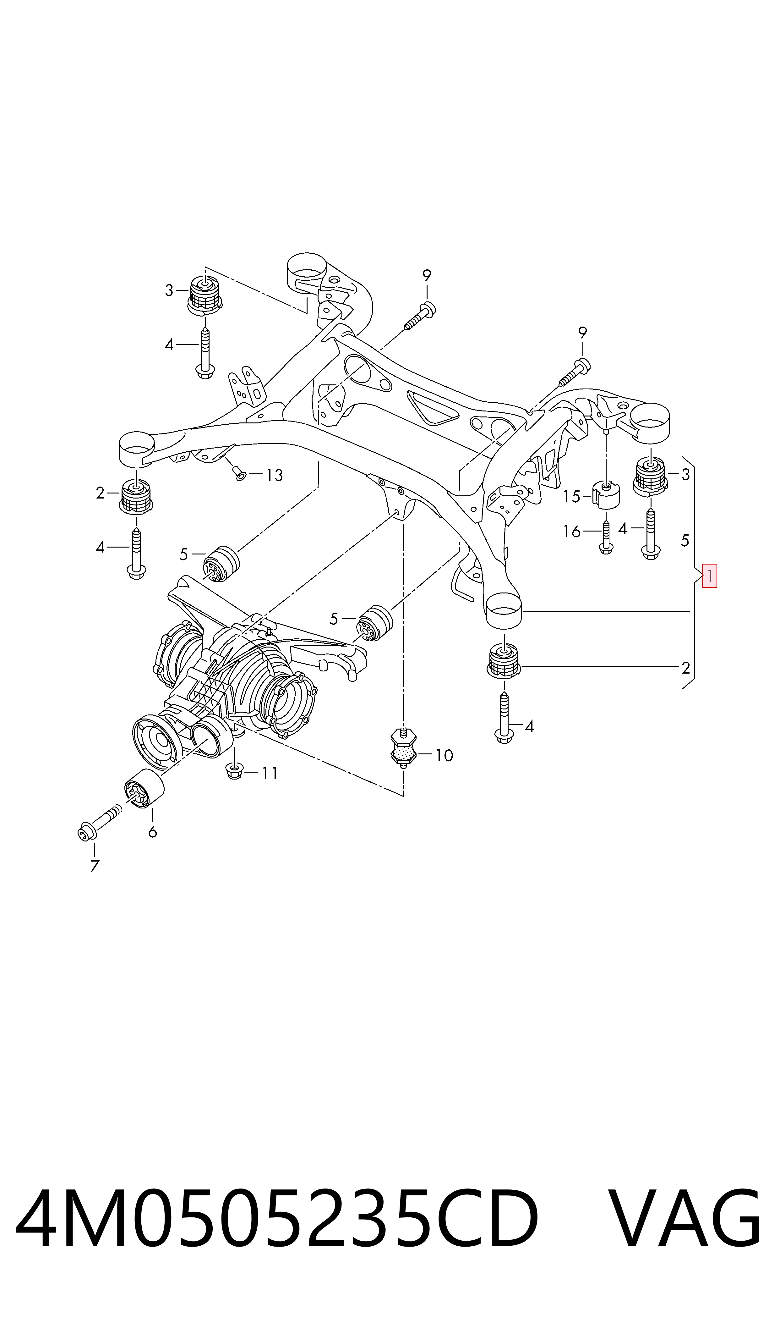 4M0505235CD VAG Підвіска задня