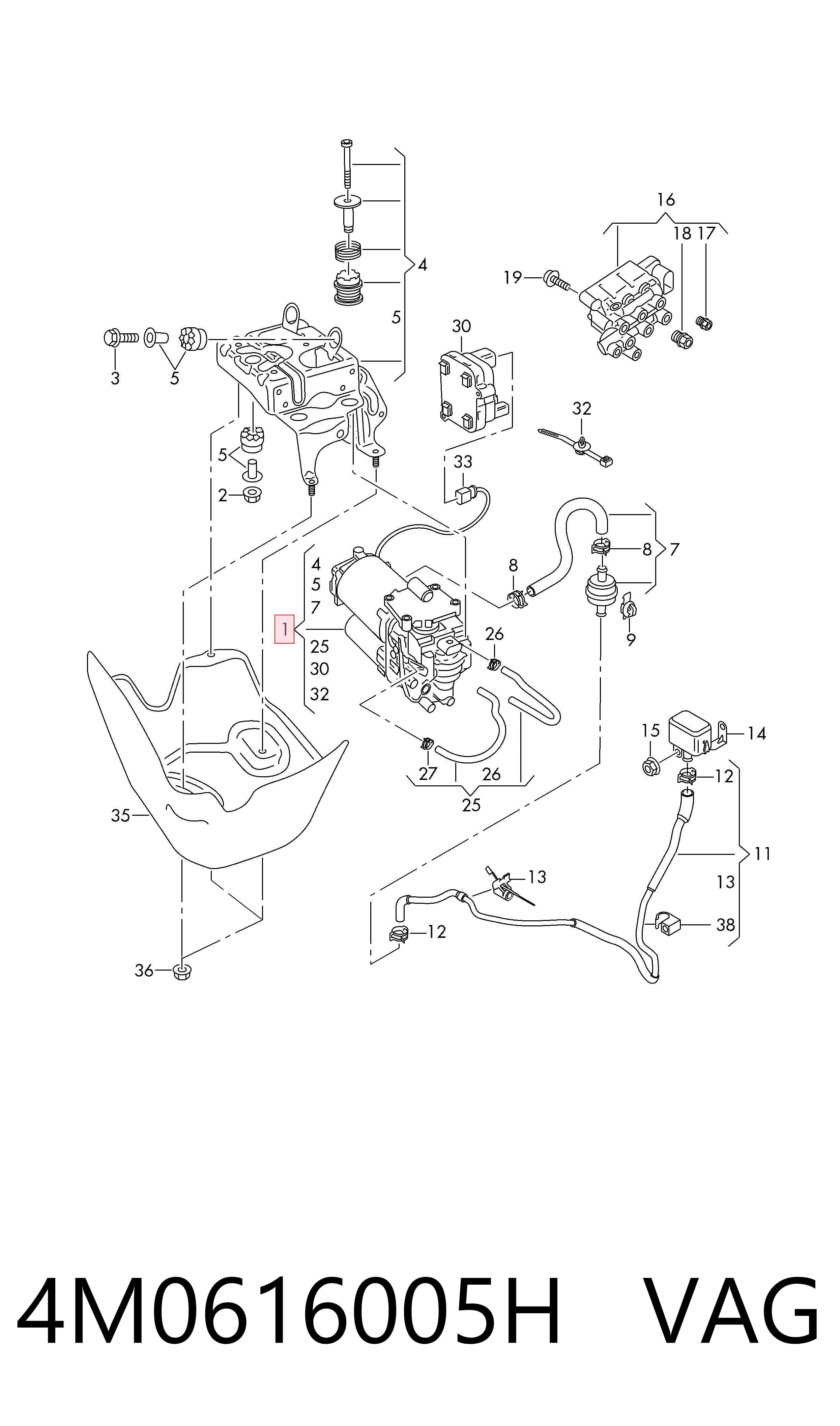4M0616005H VAG Компресор підкачки амортизаторів