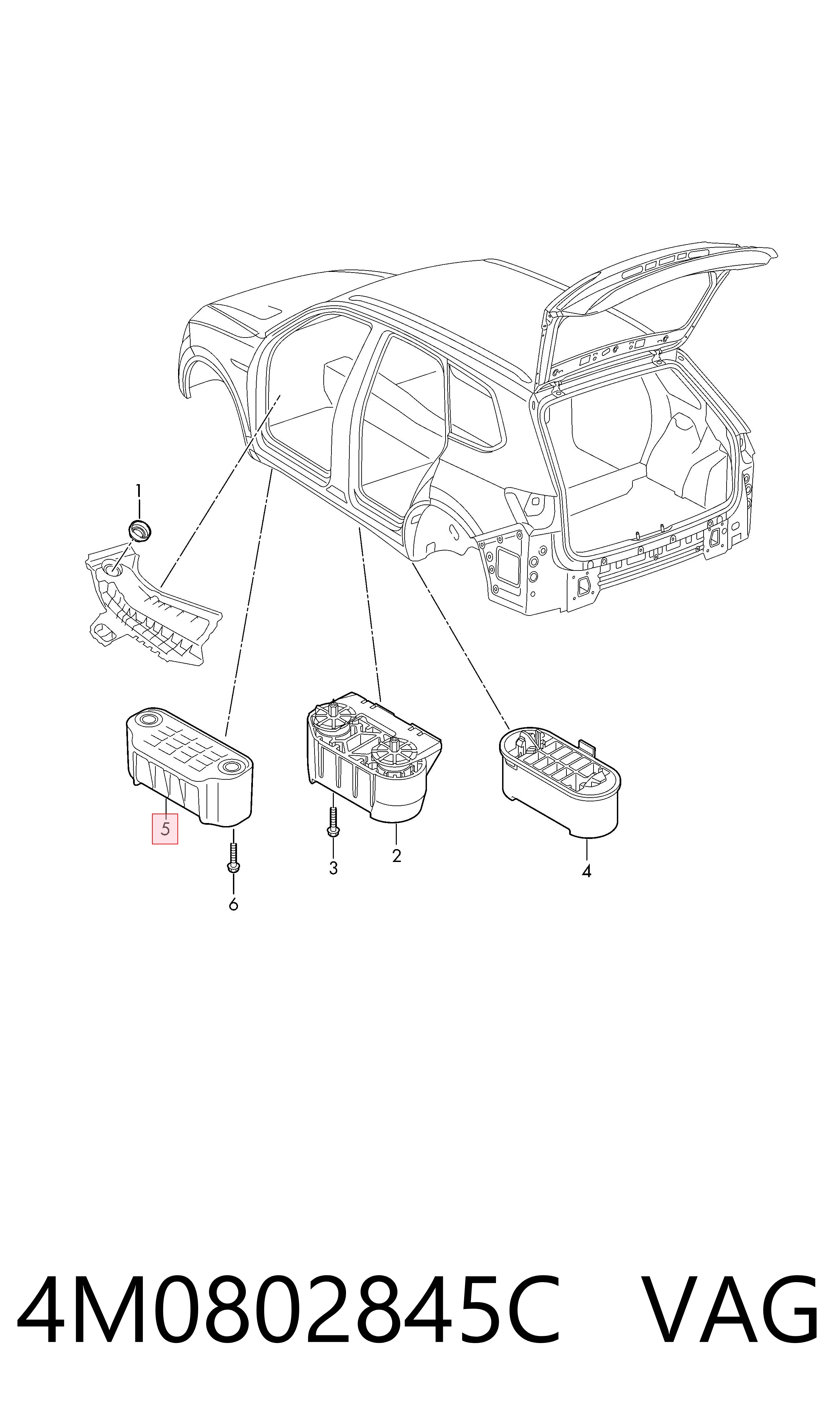 Подушка домкрата нижня, піддомкратники VAG 4M0802845C ціна, від 33.68 USD