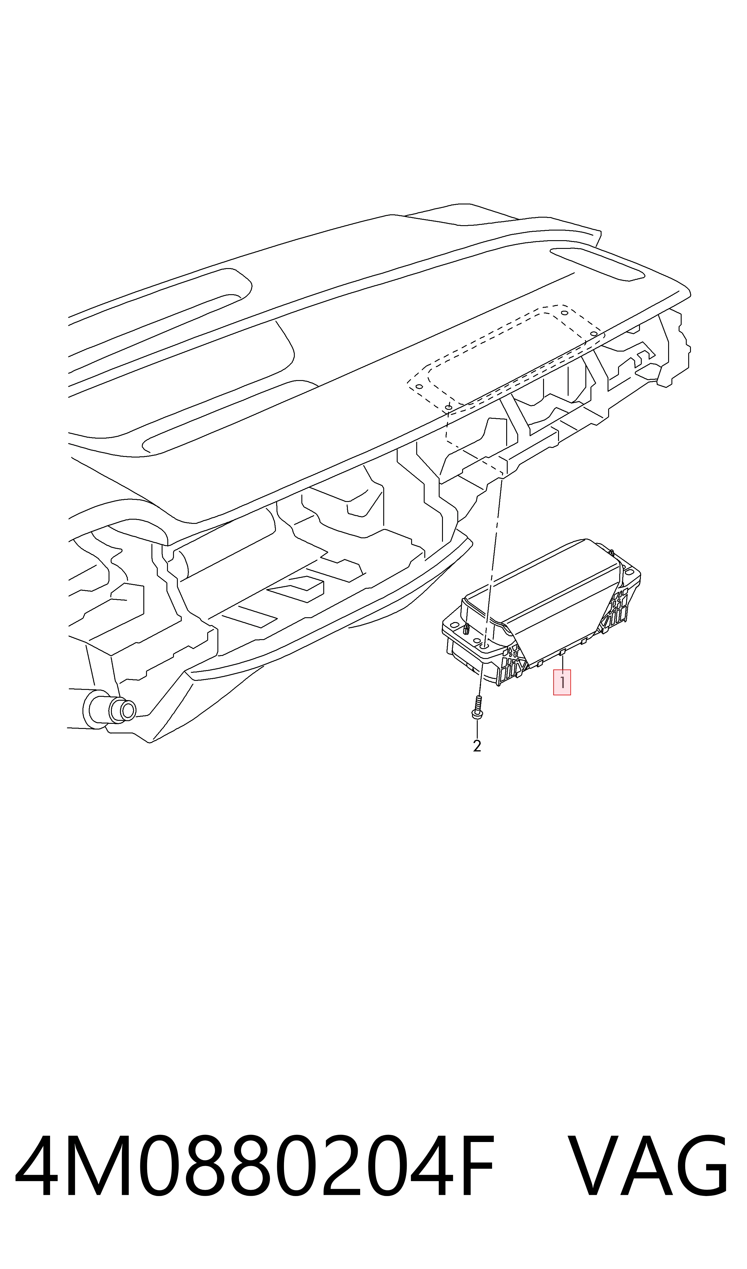 4M0880204F VAG Подушка безпеки, пасажирська, AIRBAG