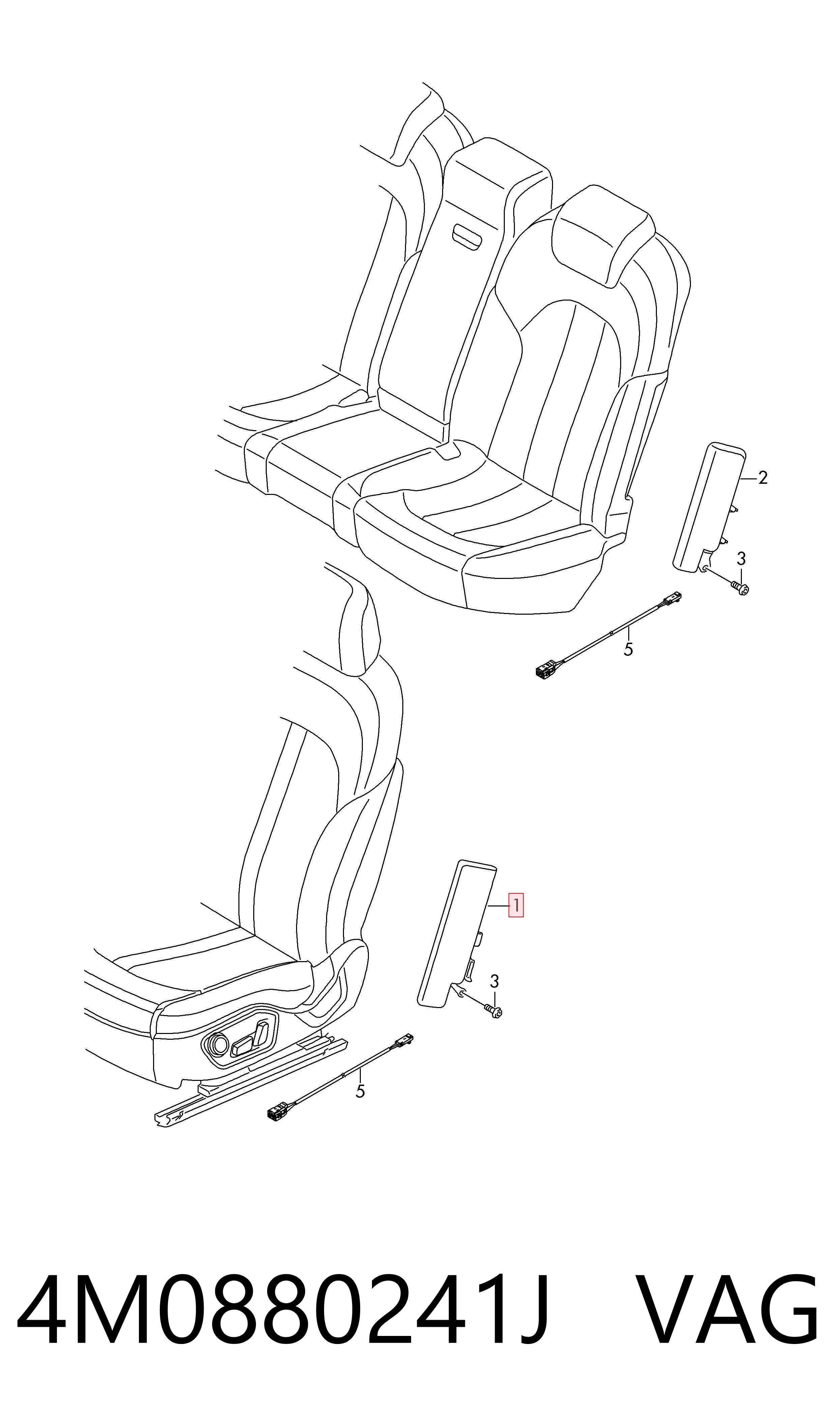 Купити 4M0880241J Bentley Подушка безпеки AIRBAG спинки сидіння, лівого