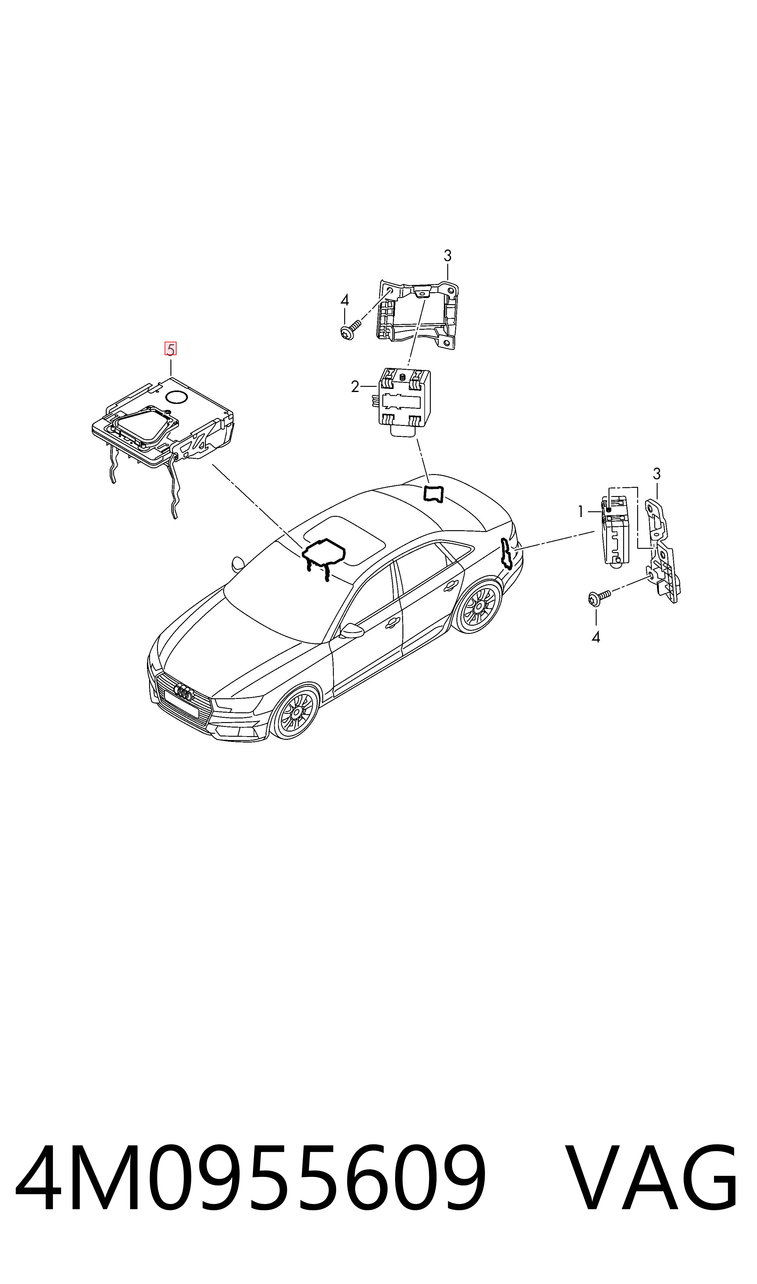Пластина датчика дощу VAG 4M0955609 ціна, від 47.24 USD