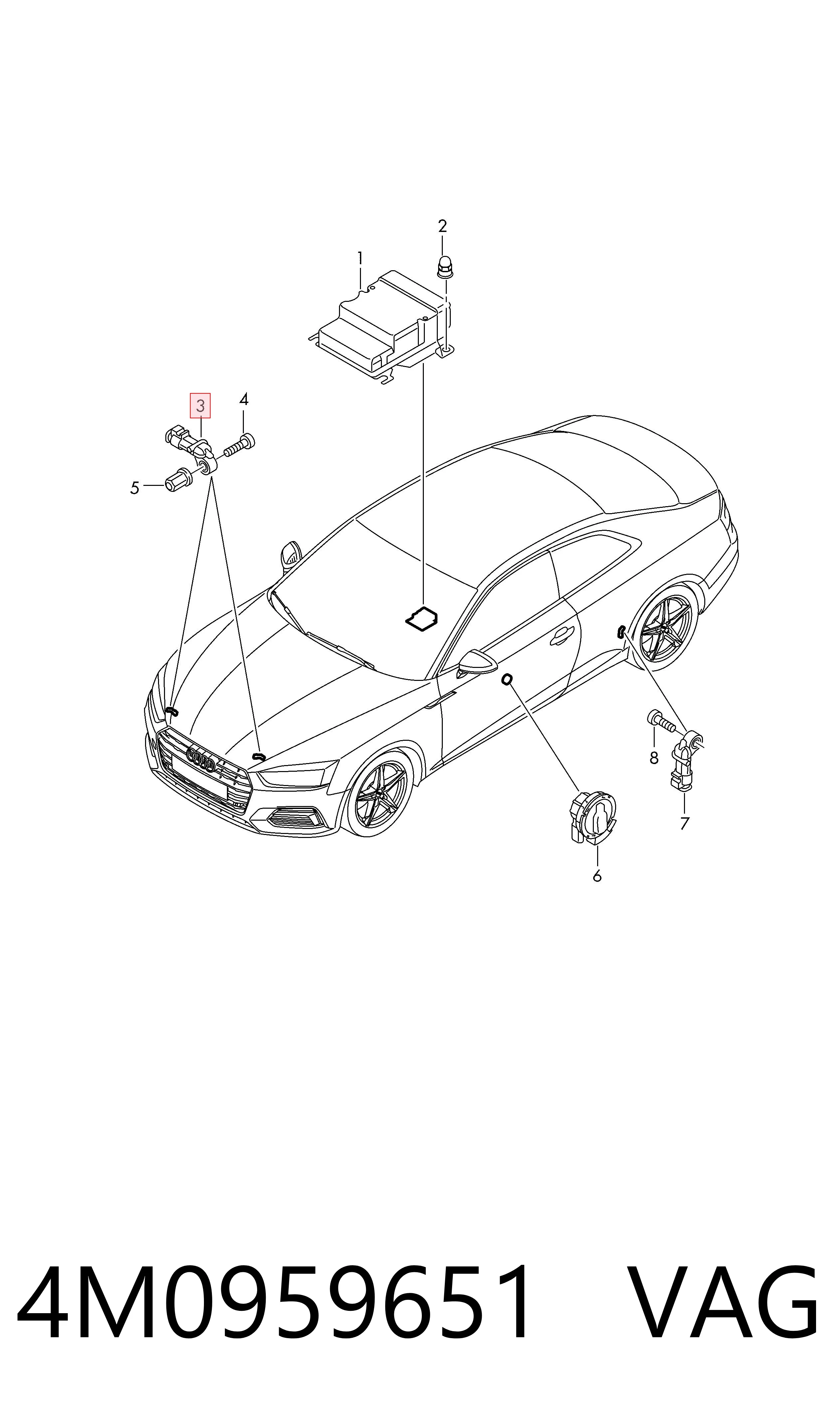 4M0959651 Bentley Датчик подушки безпеки
