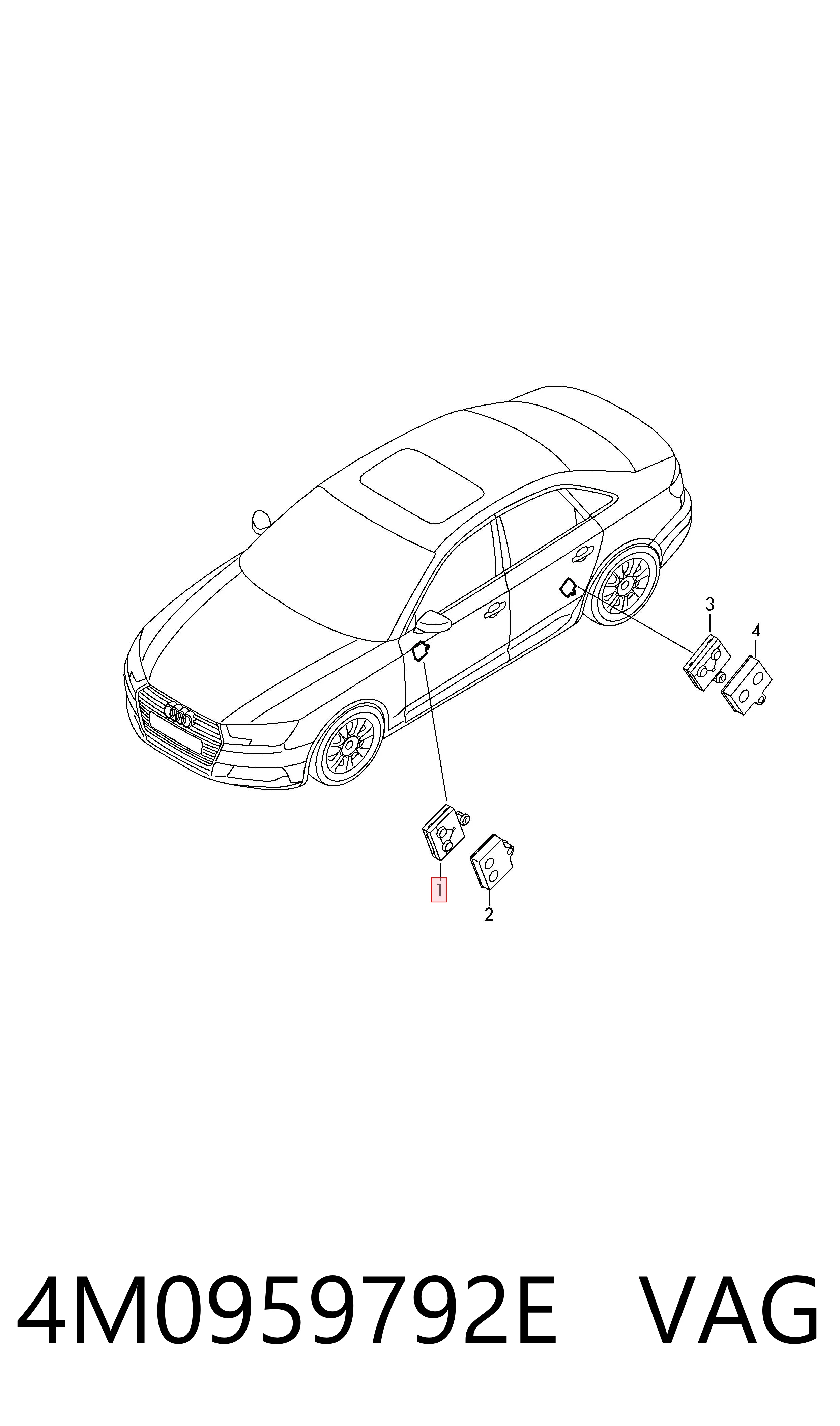 Блок комфорту передніх дверей Bentley 4M0959792E