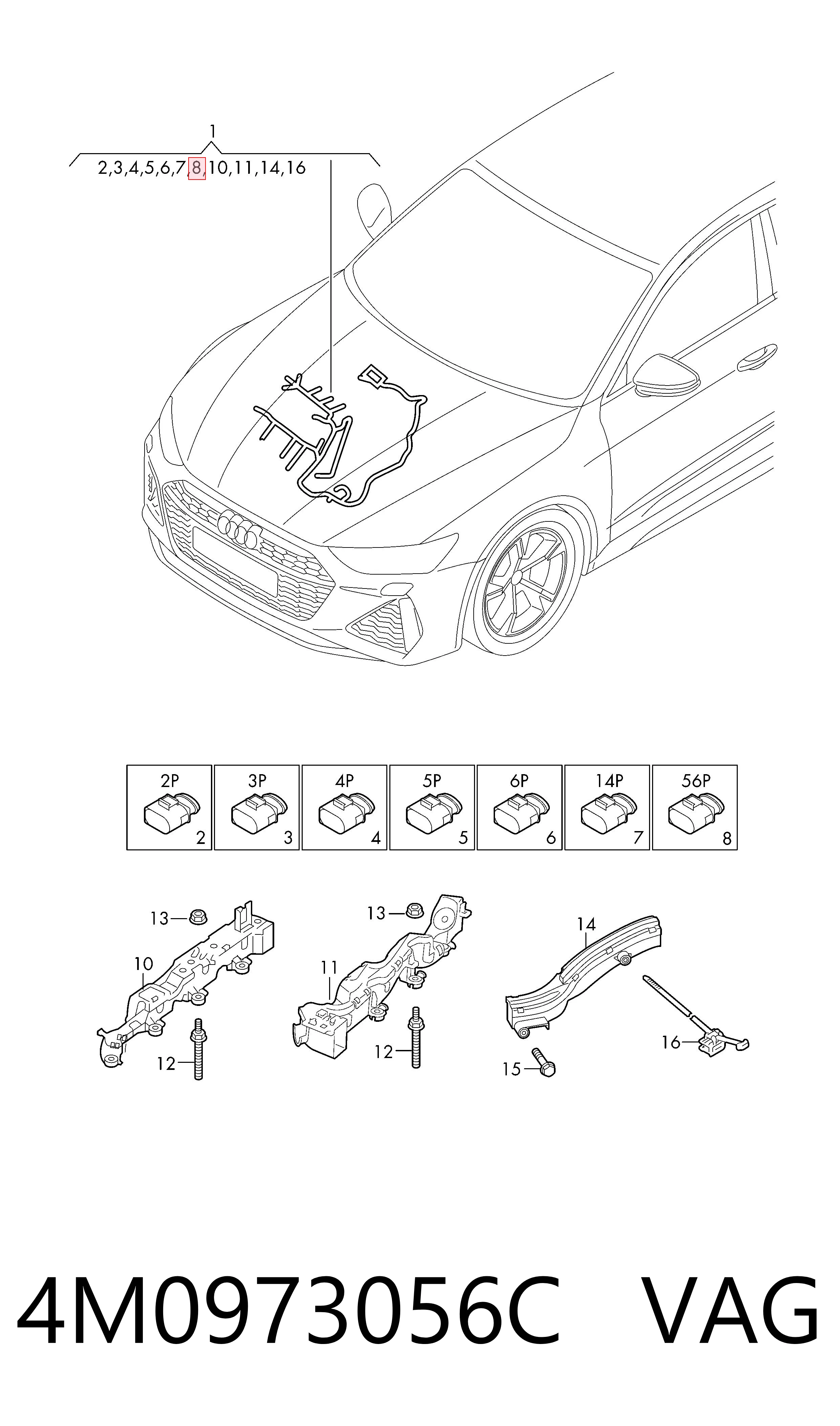  VAG 4M0973056C ціна, від 548.20 USD
