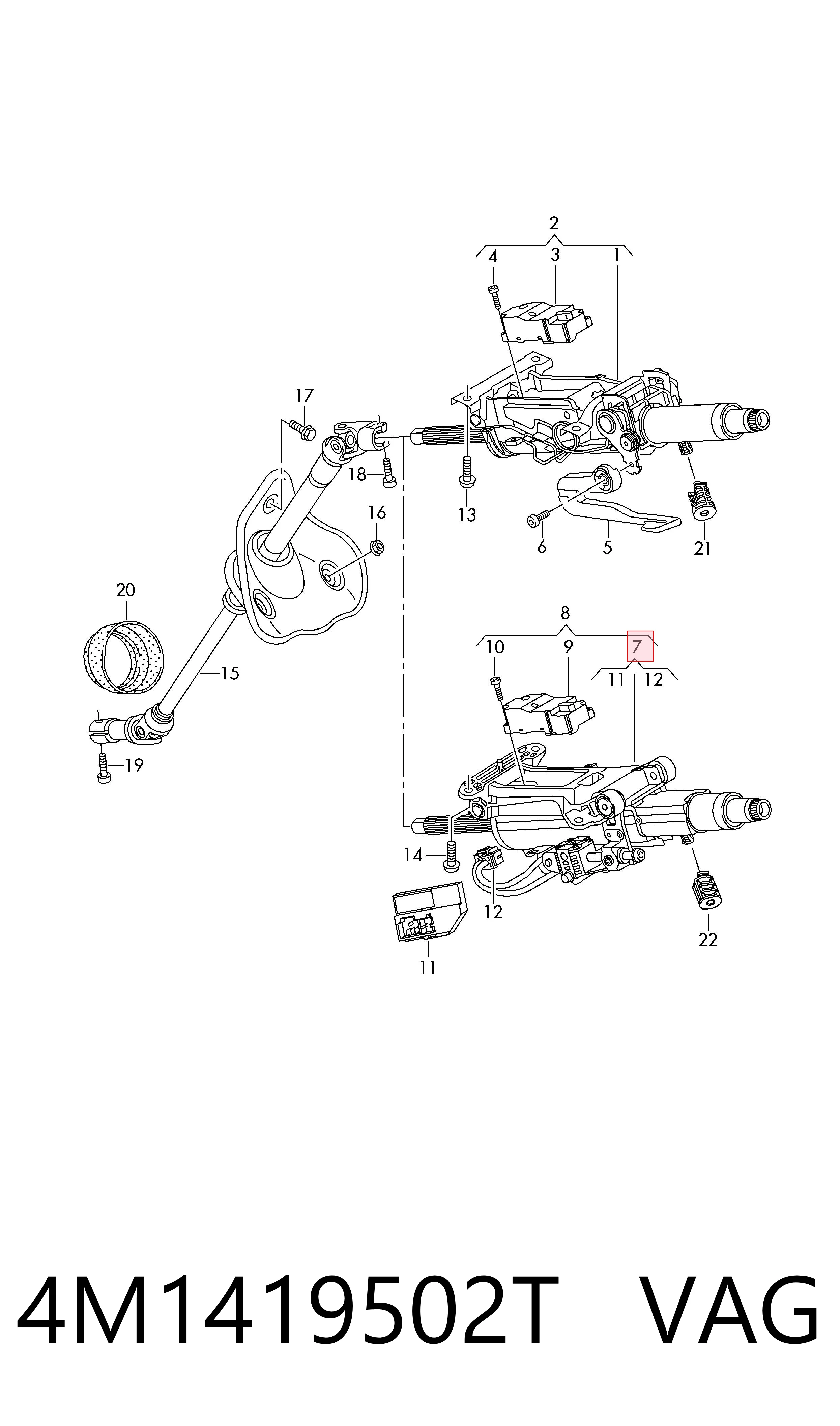 4M1419502T VAG Колонка рульового управління