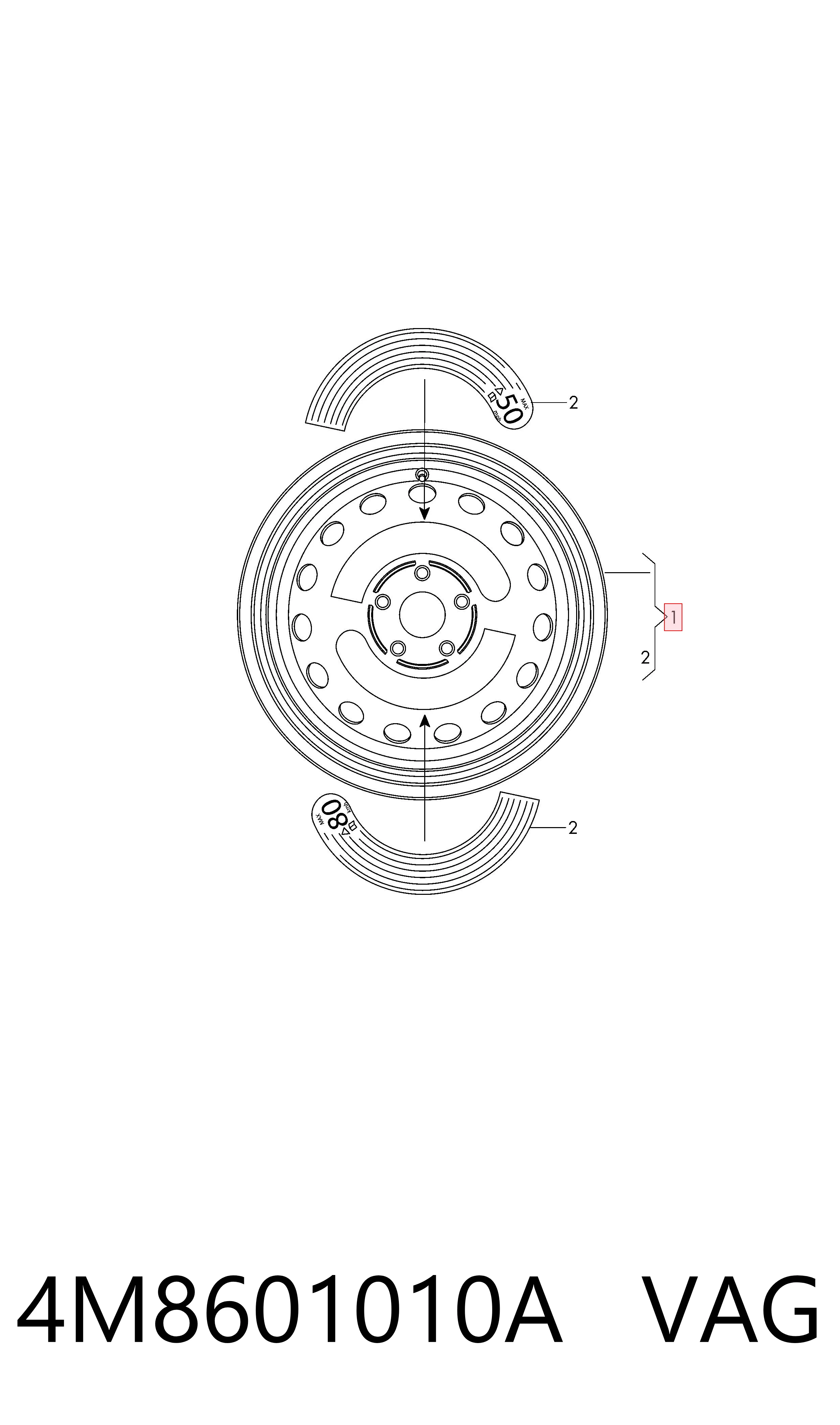 4M8601010A VAG Диски колісні литі (легкосплавні, титанові)