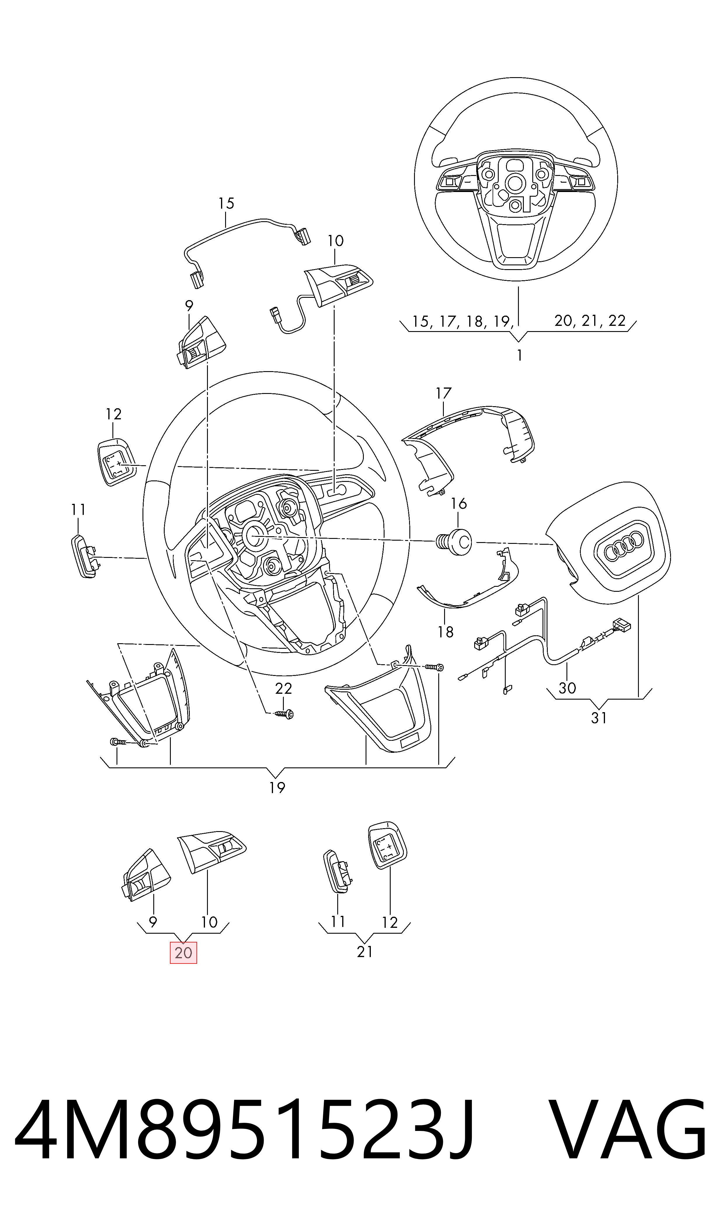  VAG 4M8951523J ціна, від 240.72 USD