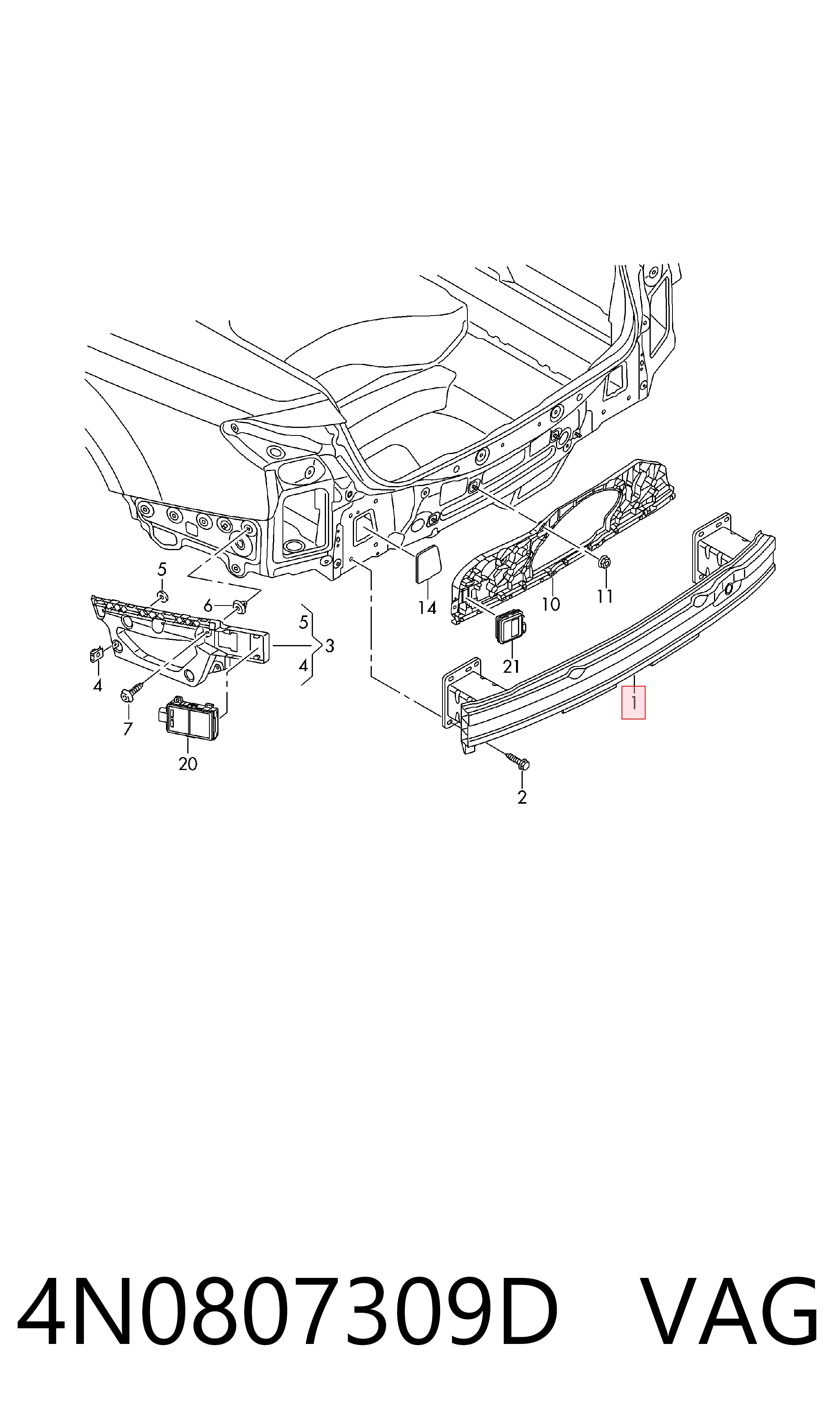 PAD44076A Signeda Шина бампера заднього